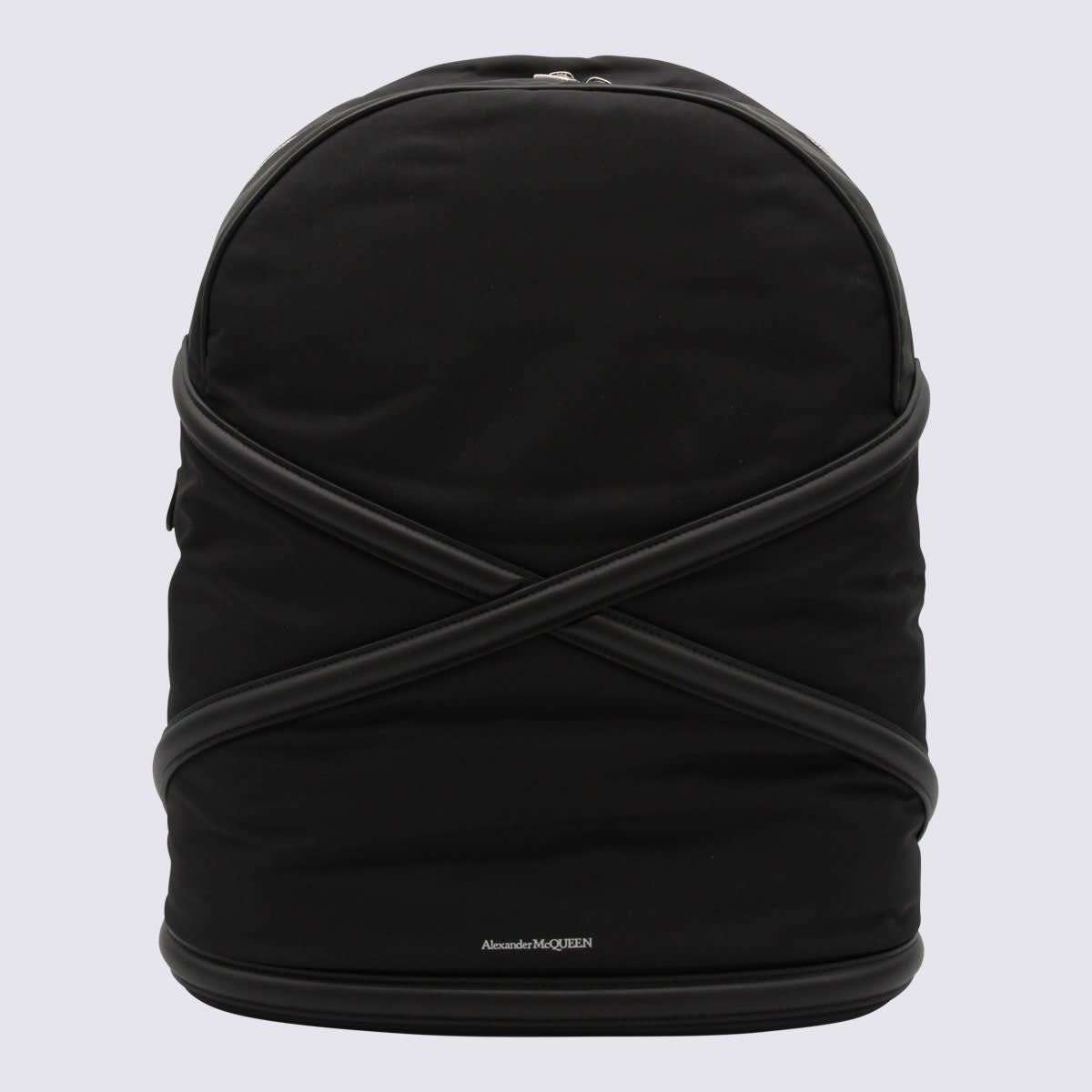 Alexander Mcqueen Black Canvas And Leather The Harness Backpack