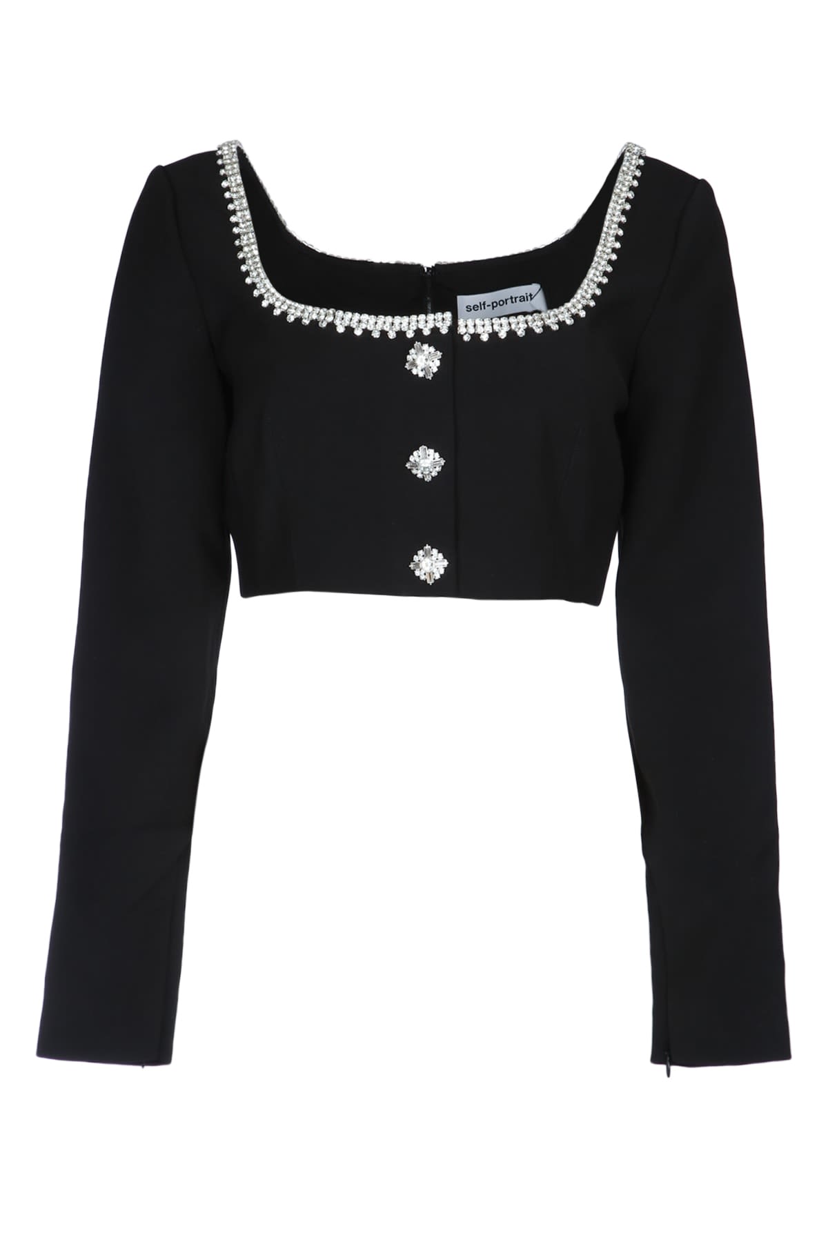 SELF-PORTRAIT EMBELLISHED CROP TOP