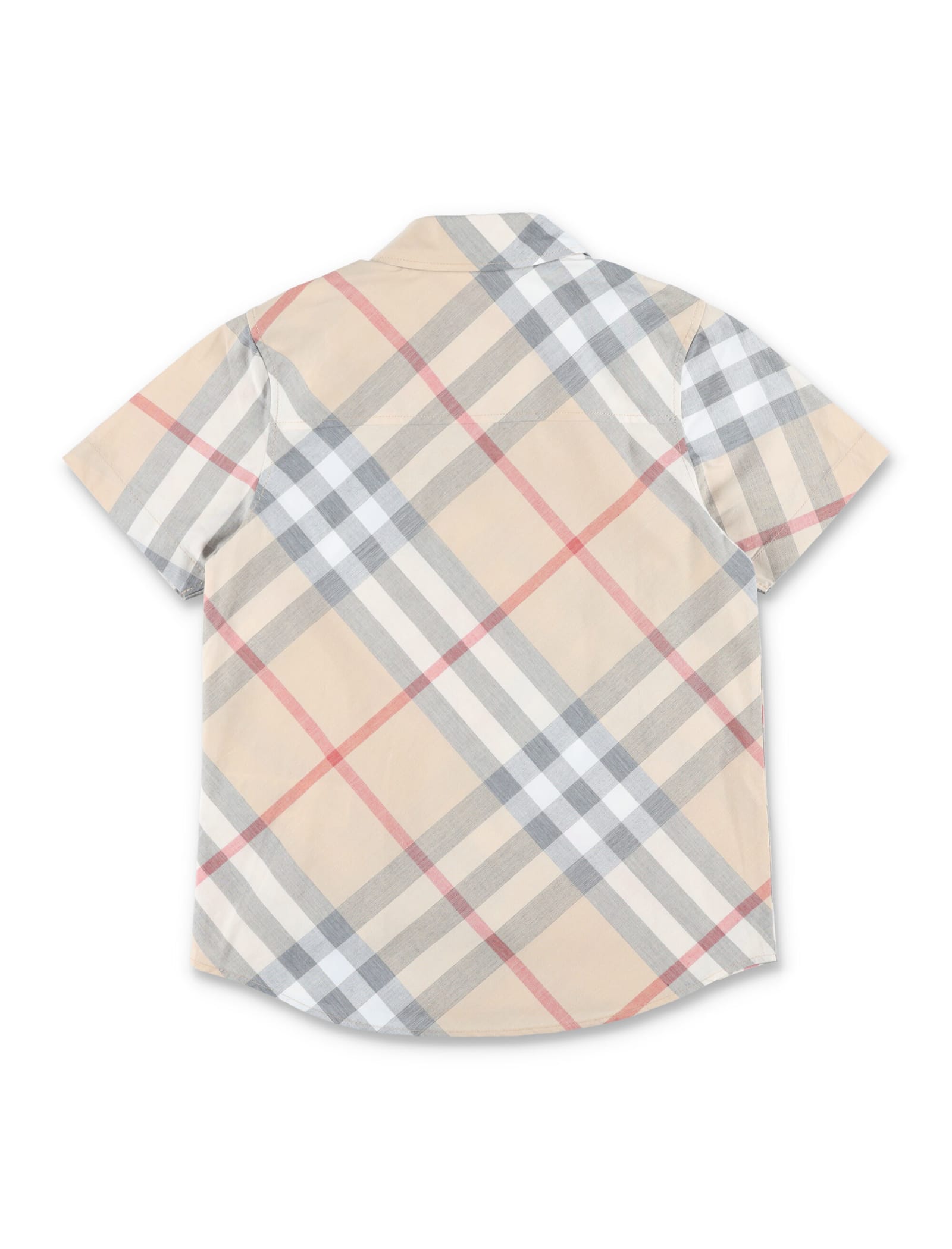 Burberry Boy's Owen Check-print Button Down Shirt In Pale Stone