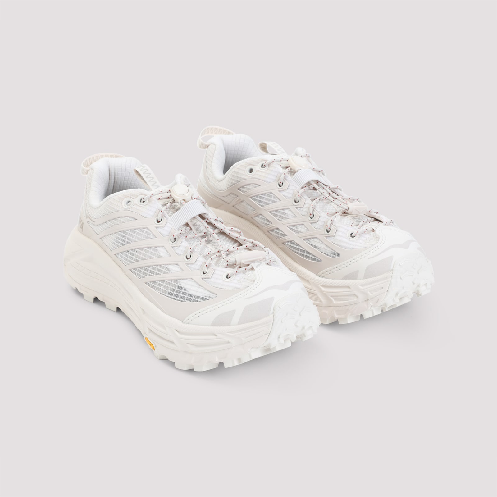 Hoka Sole Sneakers With Breathable Mesh Panels In White