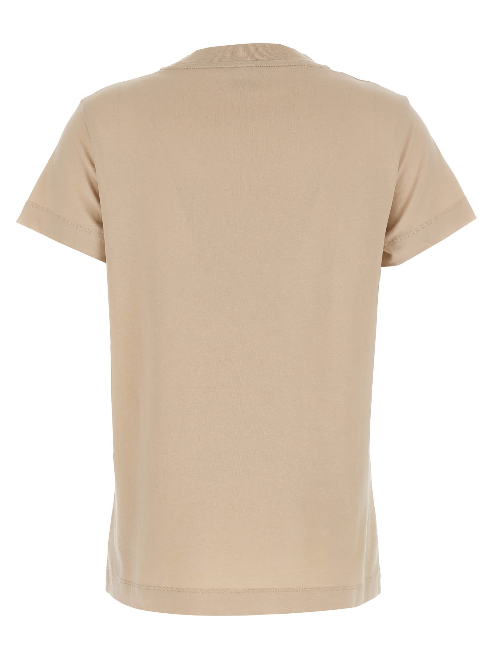 Pinko "launch" Crew Neck Graphic Print T-shirt In Beige