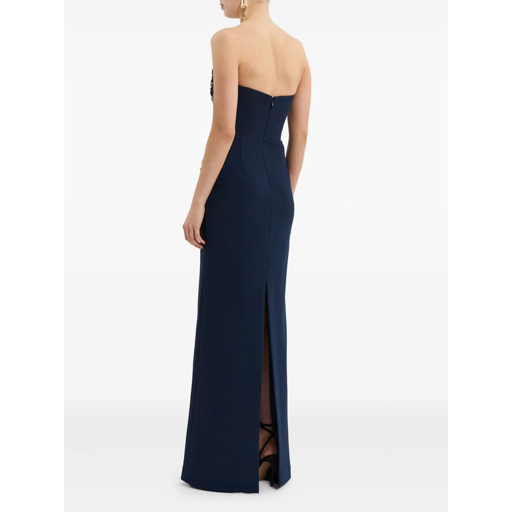 Rebecca Vallance Orla Embellished Crepe Gown In Blue