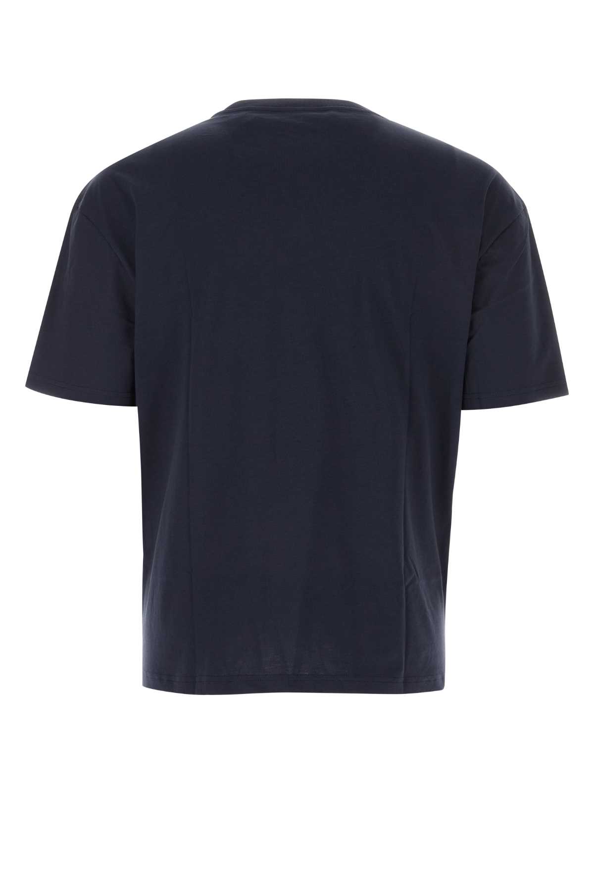 Shop Apc Blue Cotton River T-shirt In Darknavy