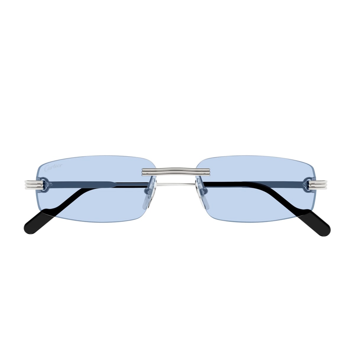 Cartier Ct0535s Première De Cartier 005 Silver Light Blue Sunglasses