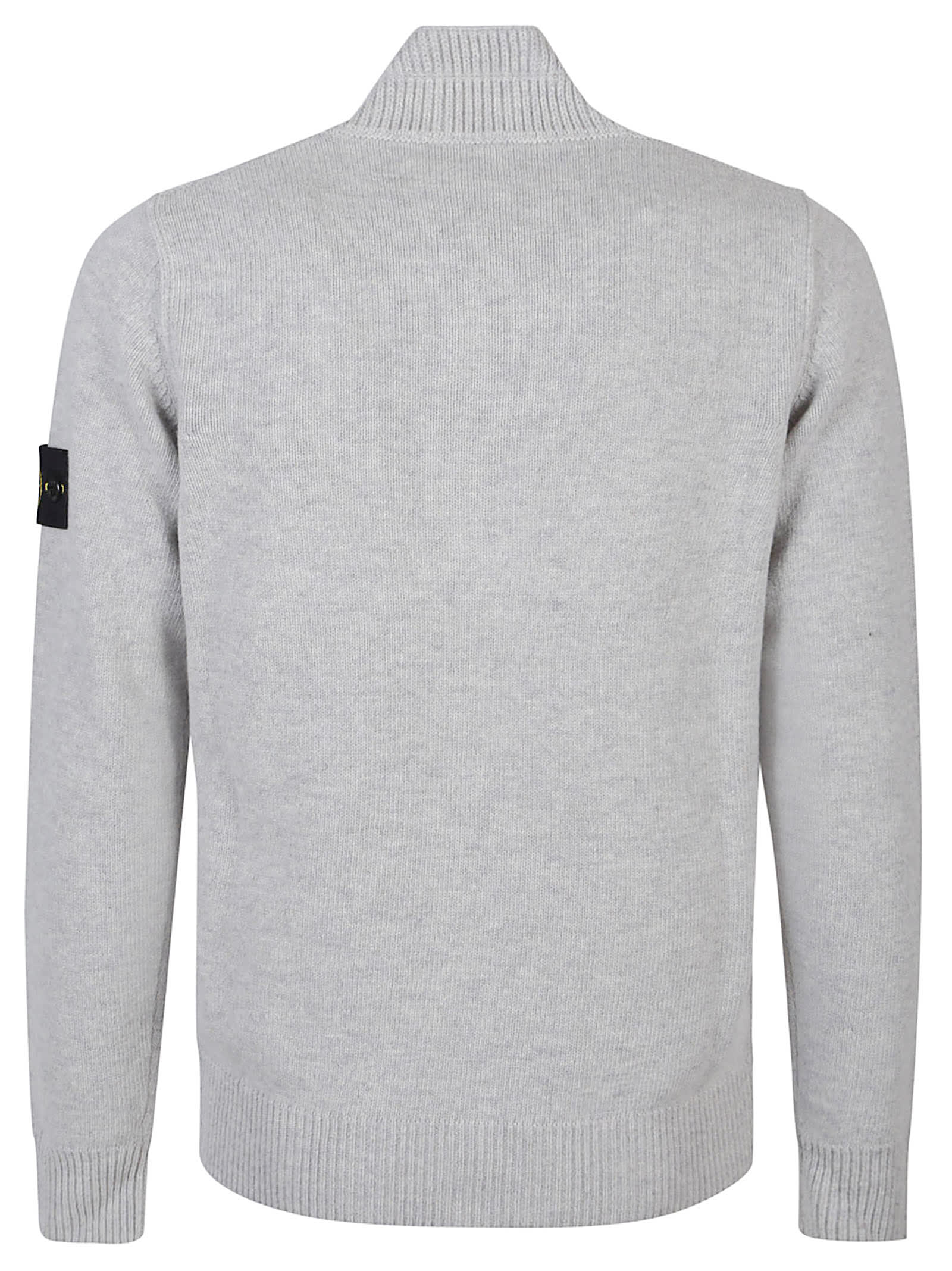 Stone Island 5100040 Button-fastening Patch-pocket Sweater In Gray