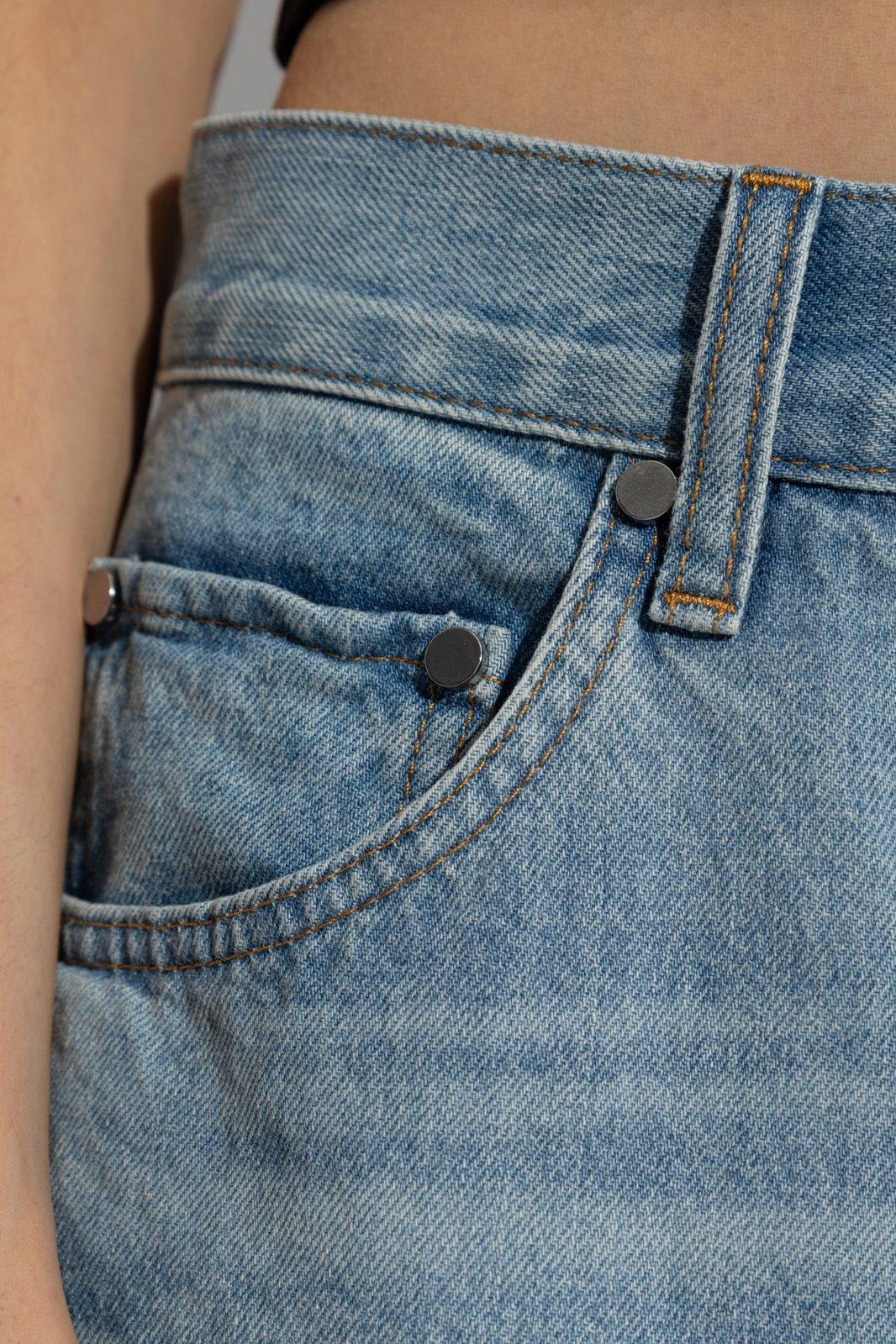 Helmut Lang Logo Patch Cocoon Jeans In Denim