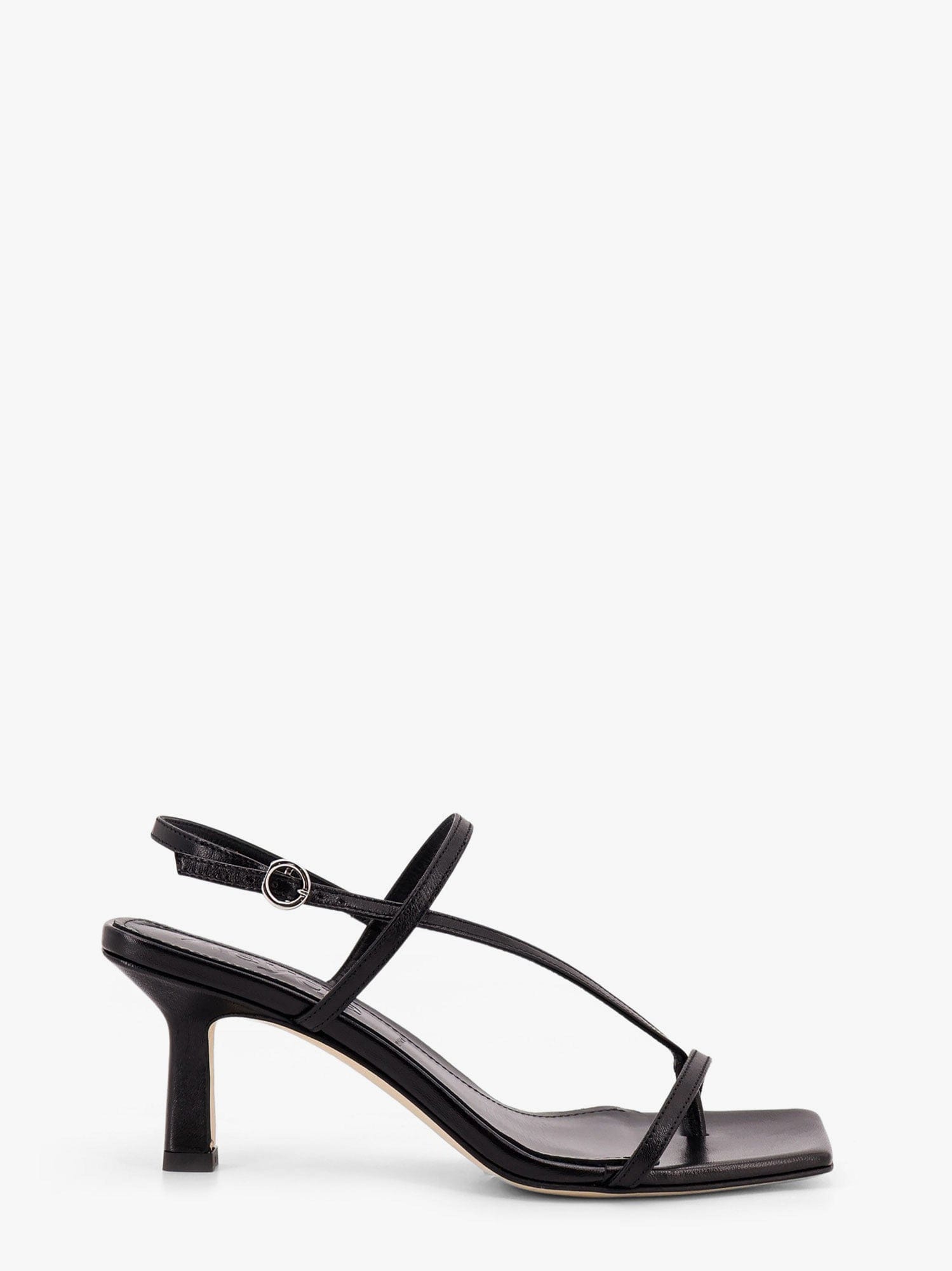 Shop Aeyde Elise Leather Thong Sandals In Black
