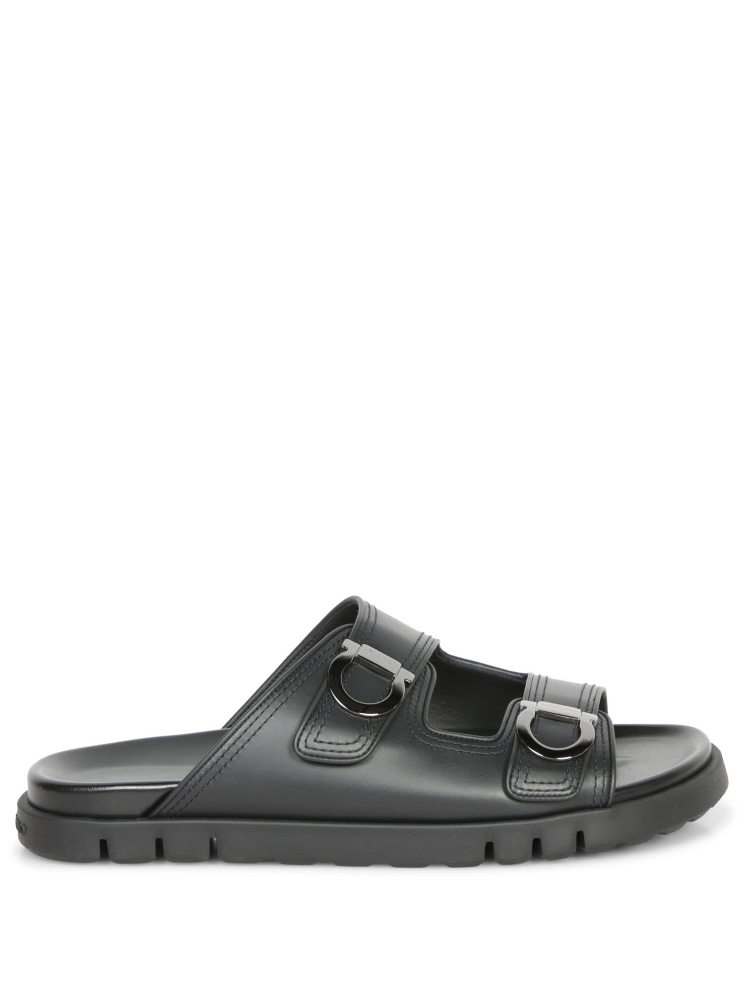 Shop Ferragamo Gancino Black Sandal