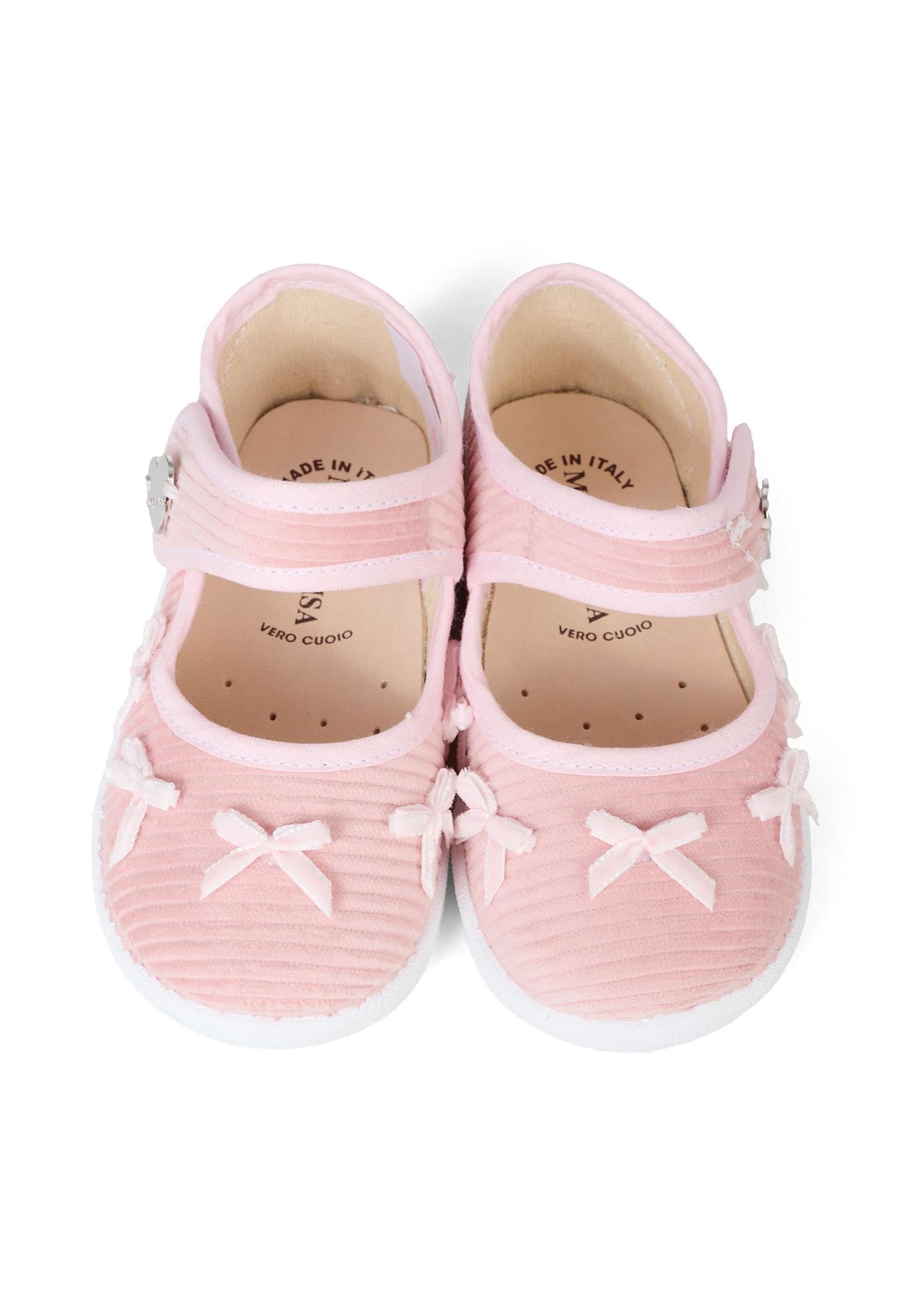 Monnalisa Pink Ballet Shoes For Girl With Bow In Pink
