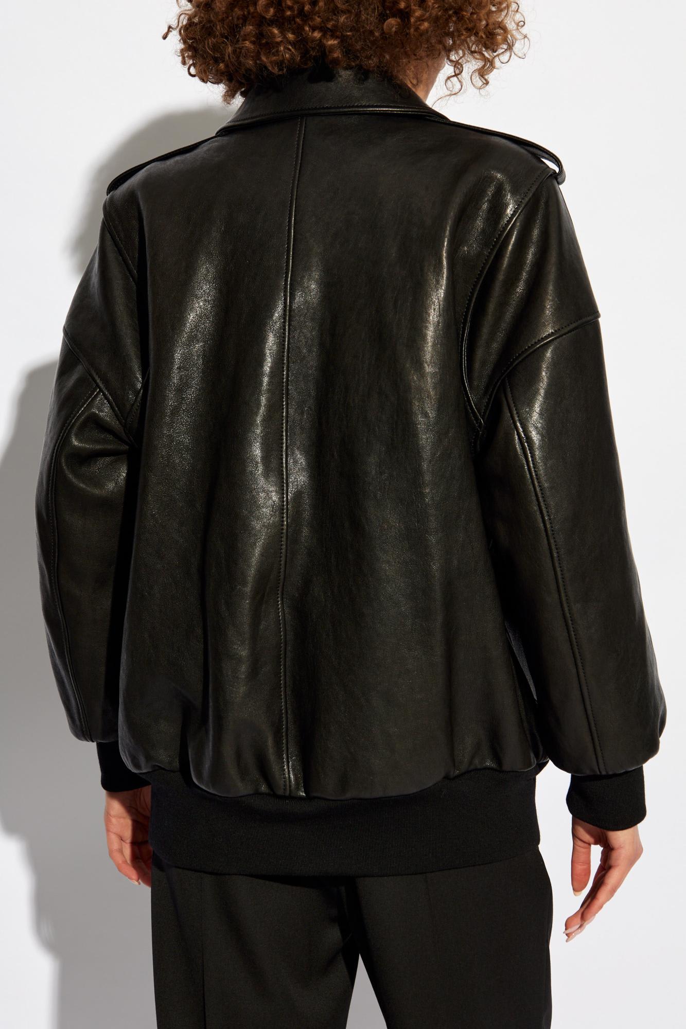 Shop Alexander Mcqueen Leather Jacket In Black