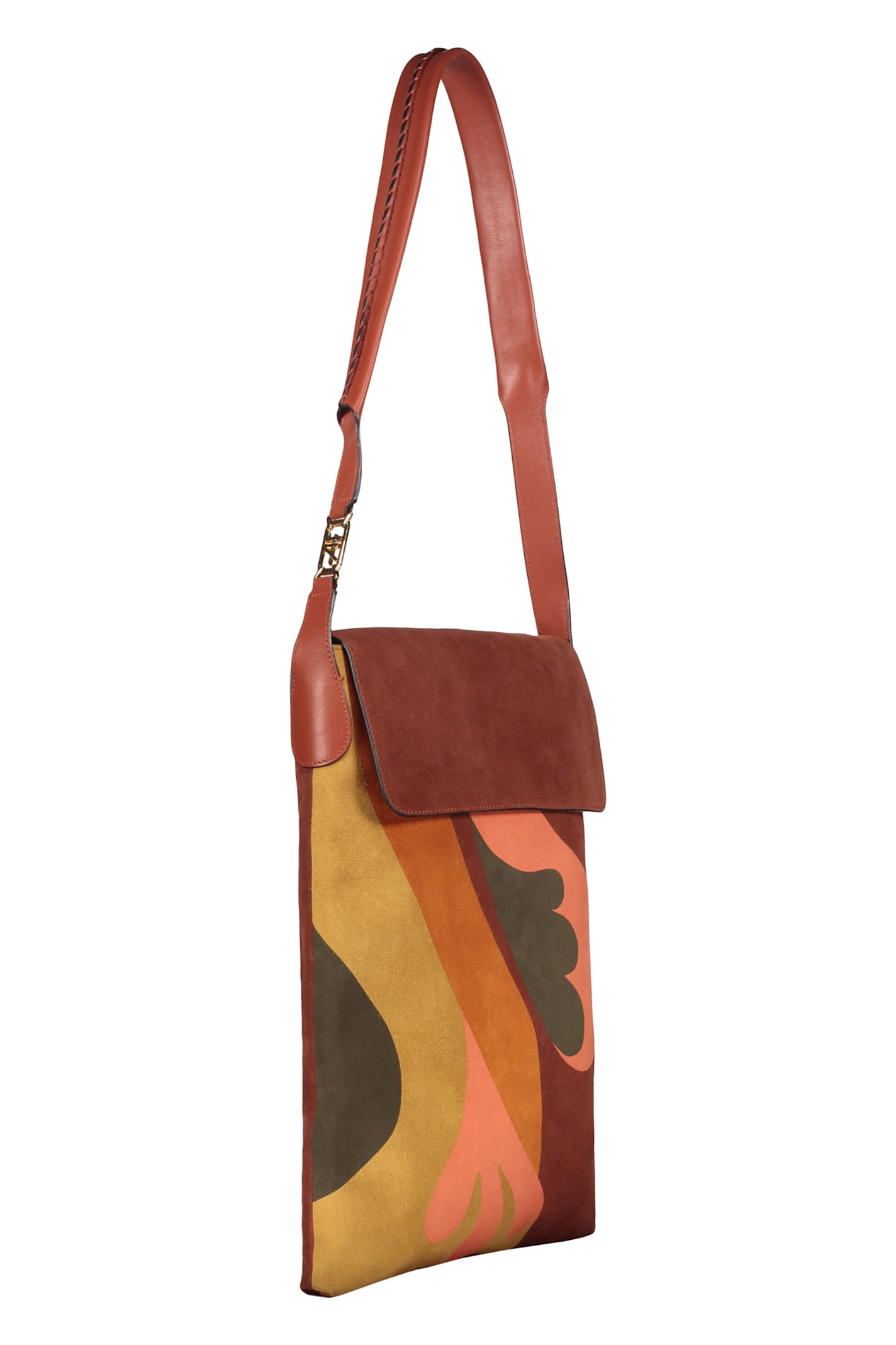 Alberta Ferretti Flap-fastener Shoulder Bag In Brown
