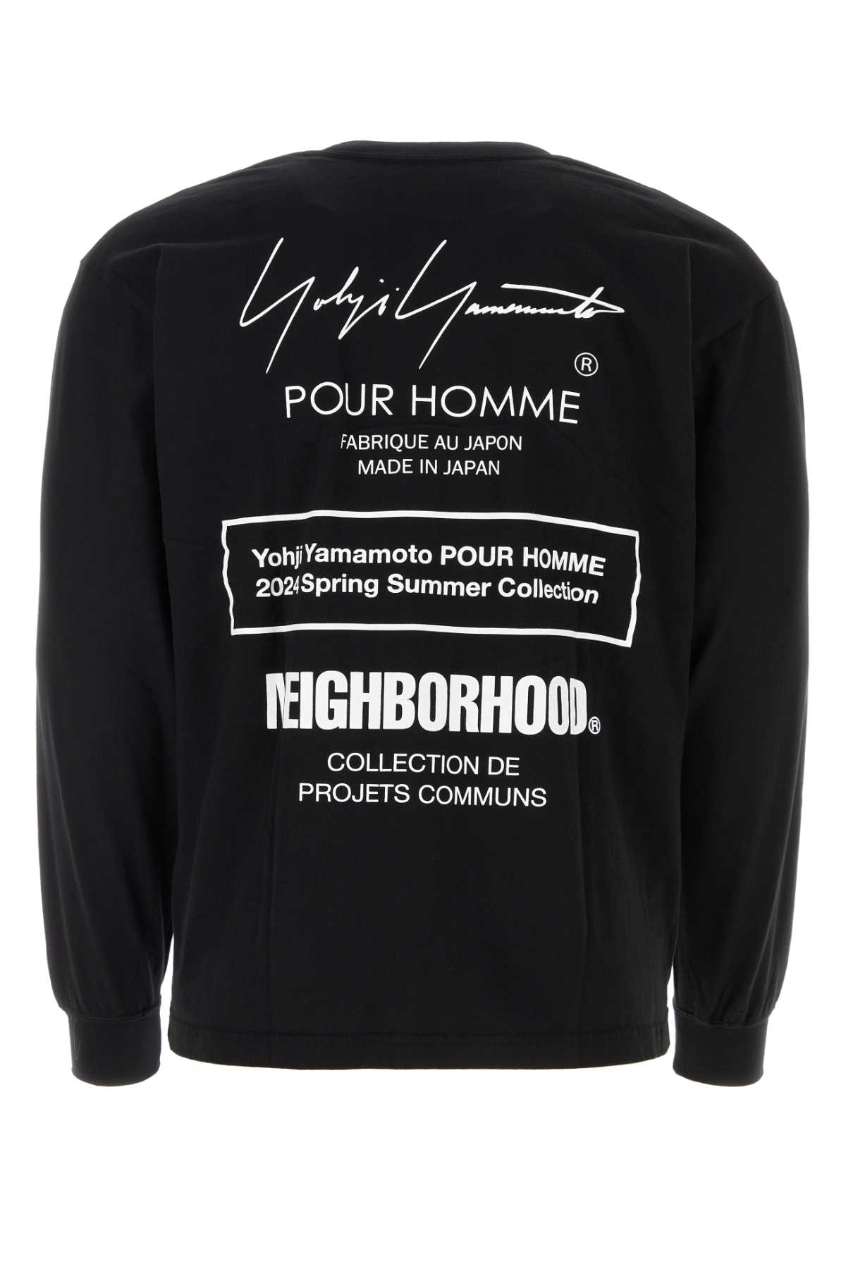 Shop Yohji Yamamoto Black Cotton  X Neighborhood T-shirt