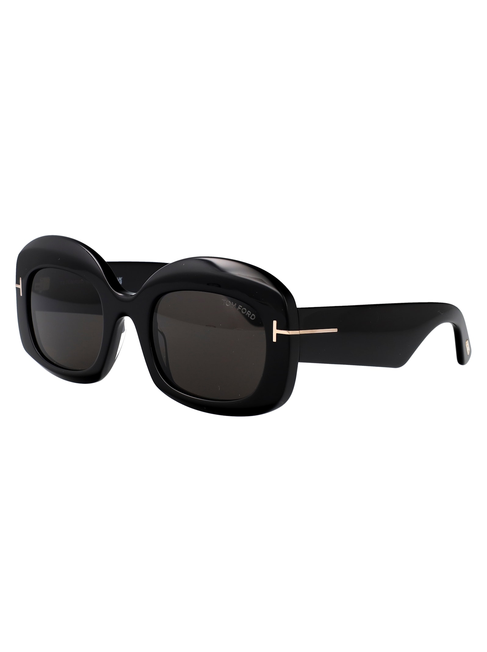 Shop Tom Ford Carmen-02 Sunglasses In Nero Lucido / Fumo