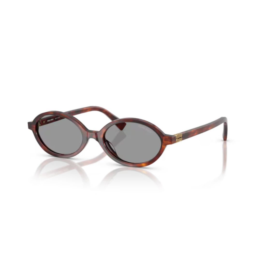 Miu Miu Oval-frame Sunglasses In Green