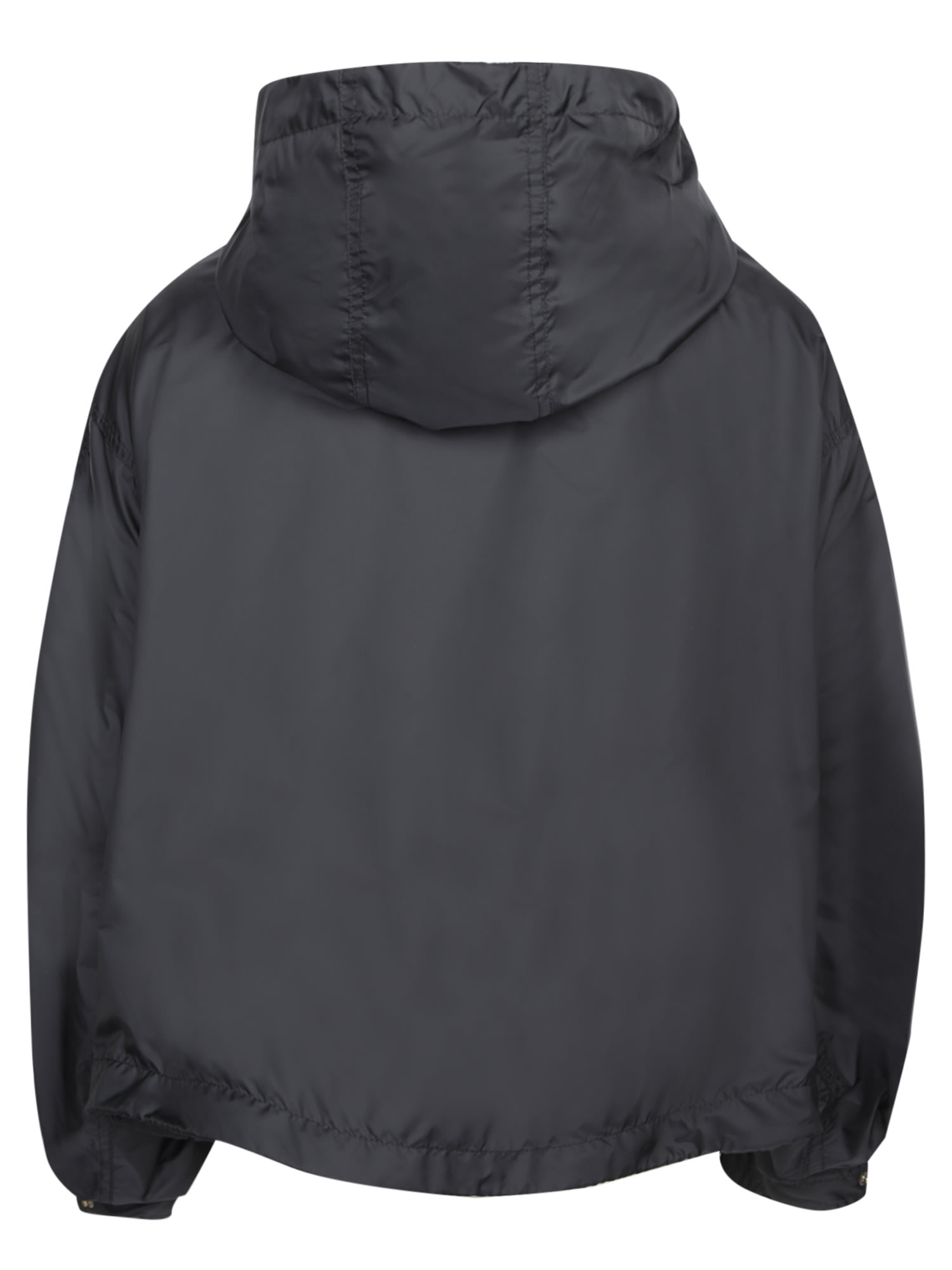 Moncler Polyester Windbreaker Fegeo With Hood And Elasticated Cuffs In Black