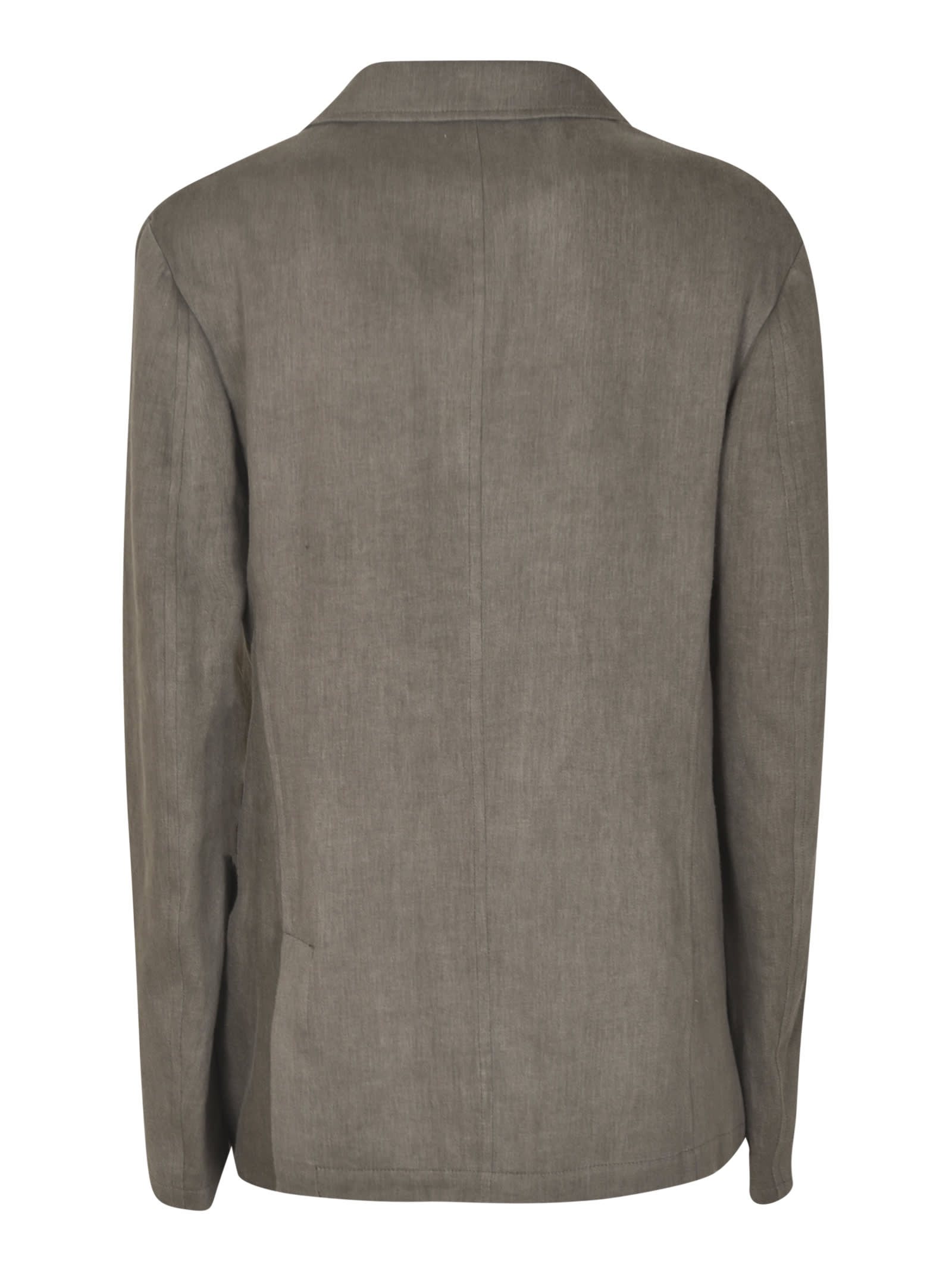 Shop Yohji Yamamoto Asymmetric Velvet Blazer In Grey