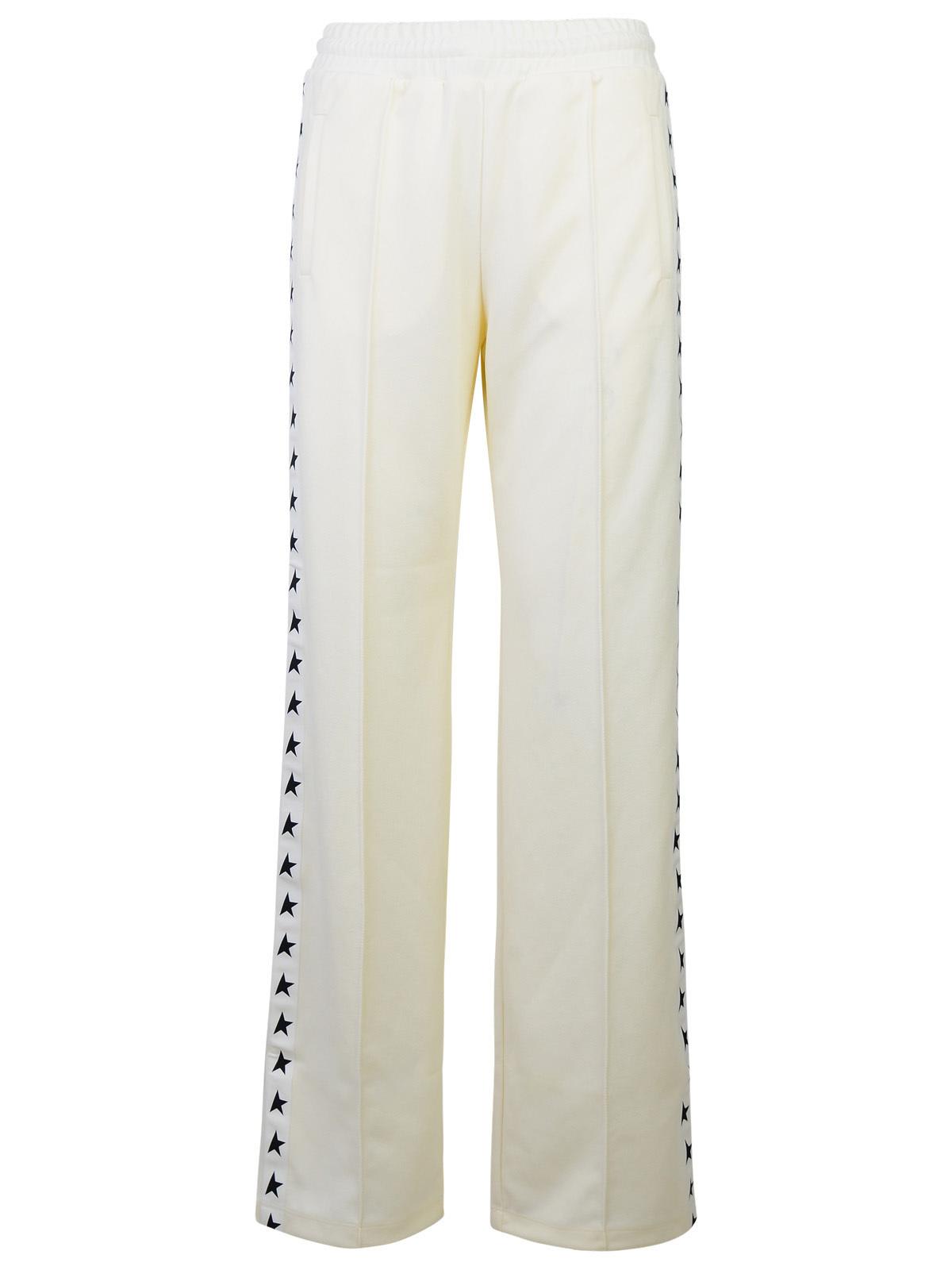 Shop Golden Goose White Polyester Dorotea Pants In Ivory