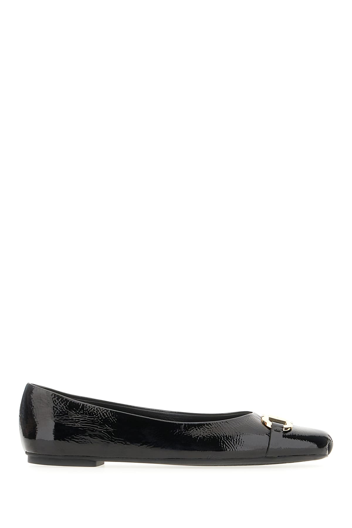 Shop Ferragamo Black Leather Zilu Ballerinas In Nero