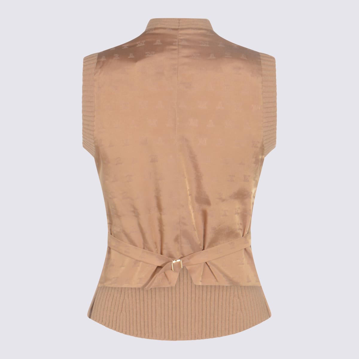 Max Mara Camel Wool Knitwear In Brown