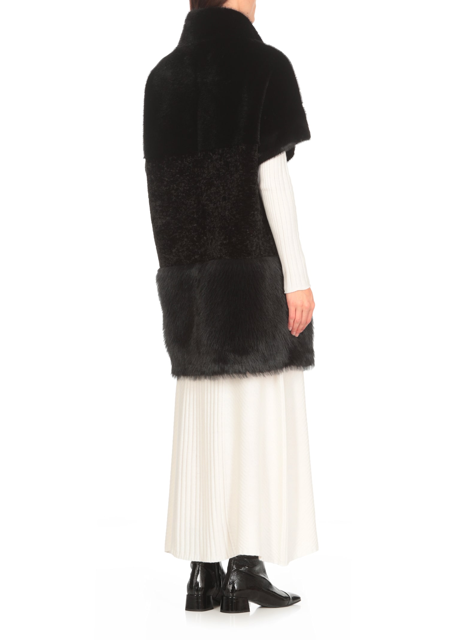 Shop Bully Syntetic Fur Coat In Black