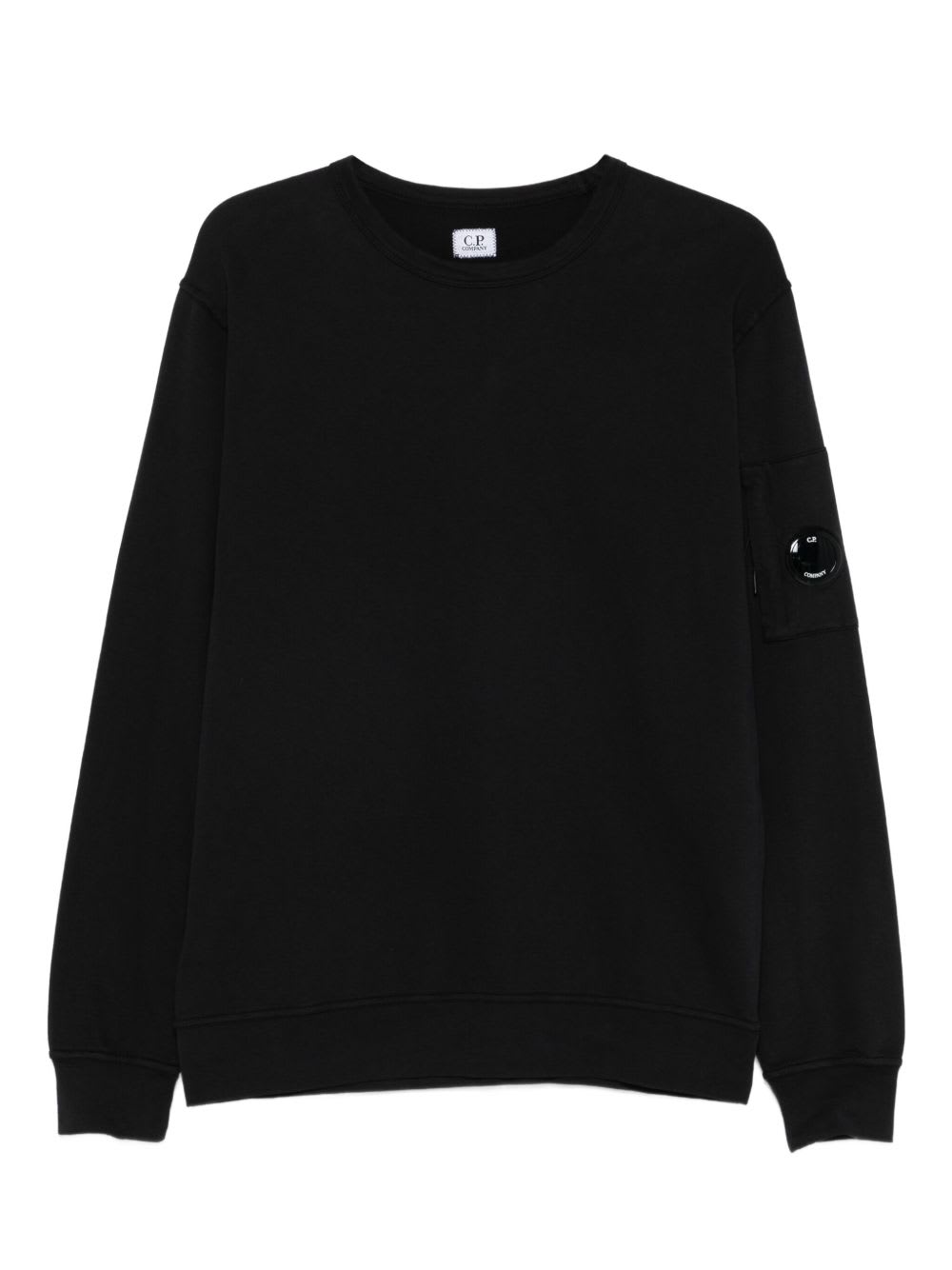 C.p. Company C.p.company Logo Cotton Crewneck Sweatshirt In Black