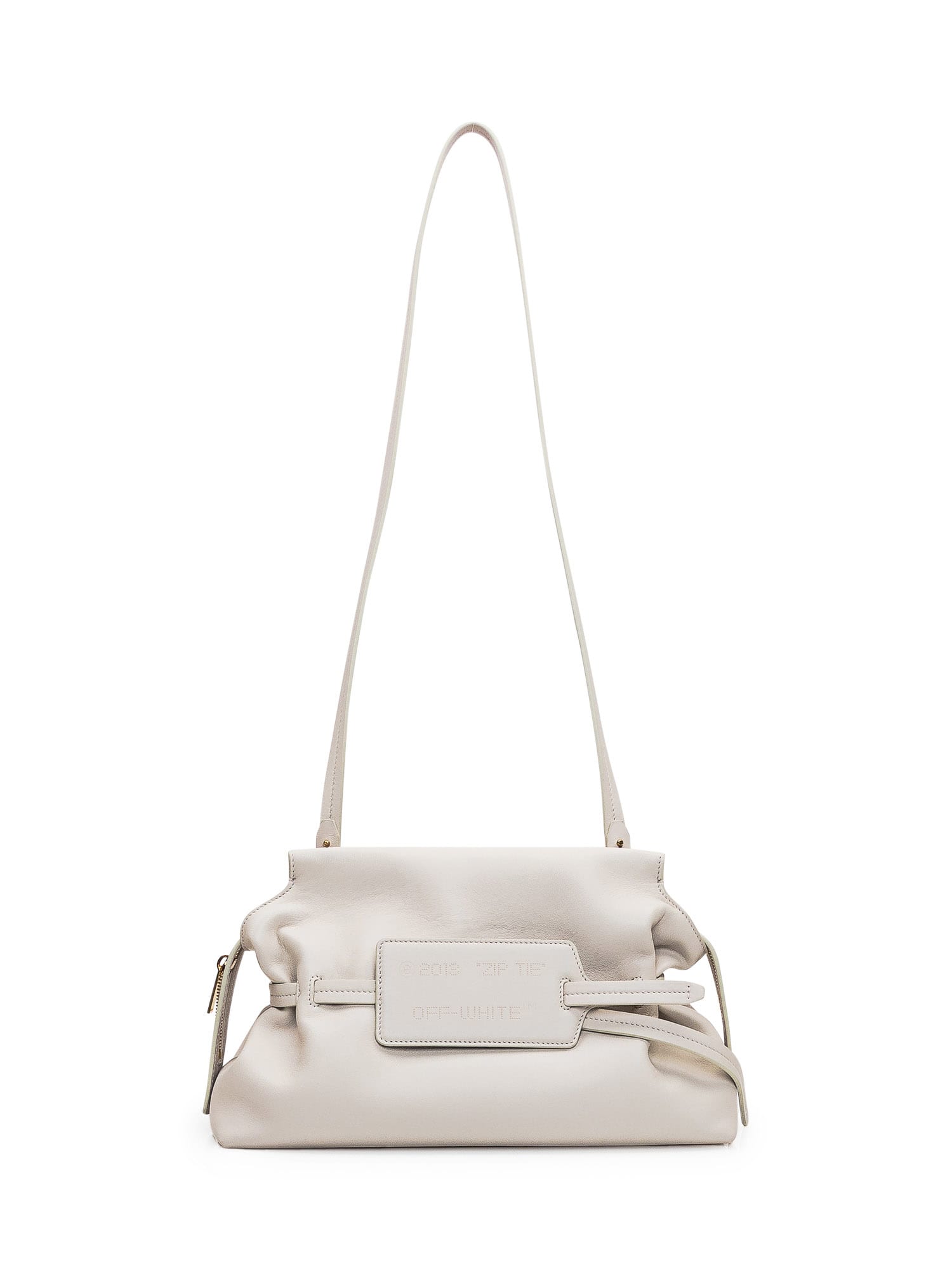 Shop Off-white Clutch Bag With Zip-tie Label In White