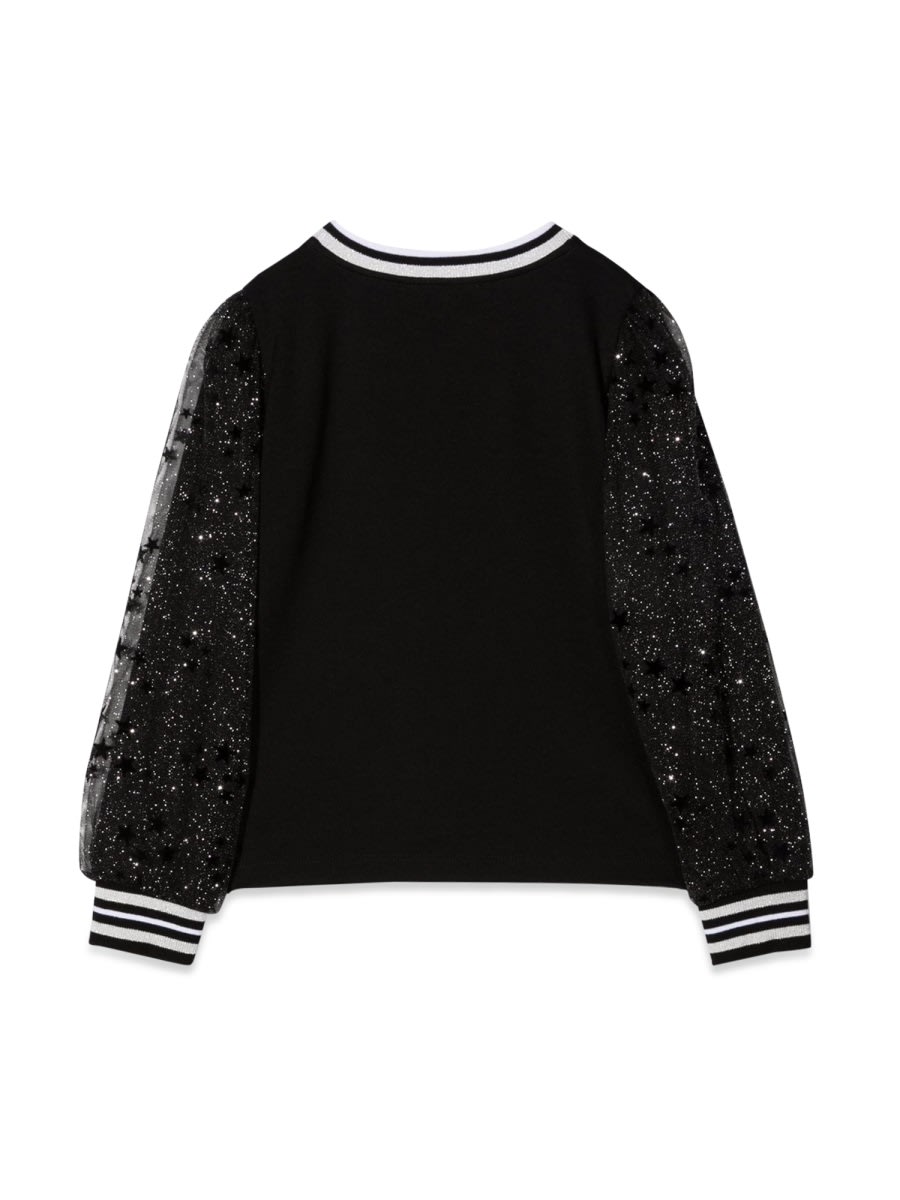 Simonetta Maglia Con Maniche In Tulle In Black