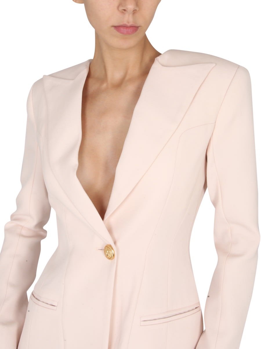 Shop Balmain Single-breasted Suit Jacket In Pink
