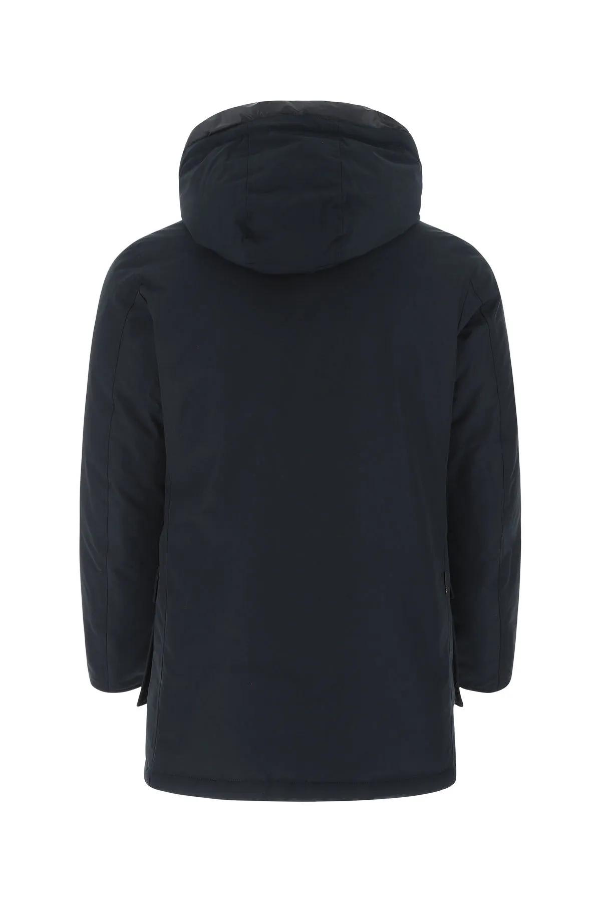 Shop Woolrich Dark Blue Cotton Blend Arctic Parka In Melton Blue