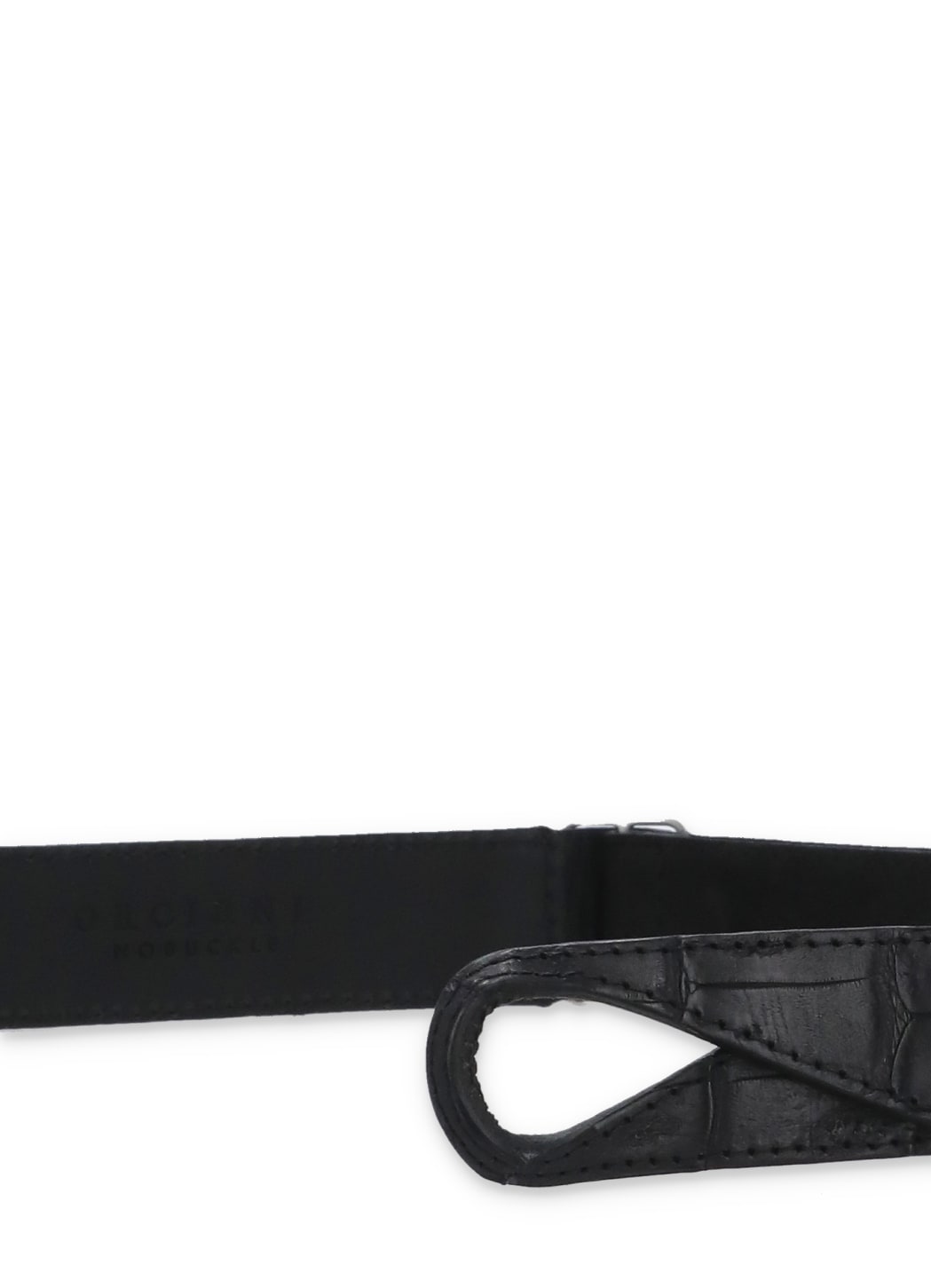 Shop Orciani Nobuckle Camoscio Cocco Belt In Black