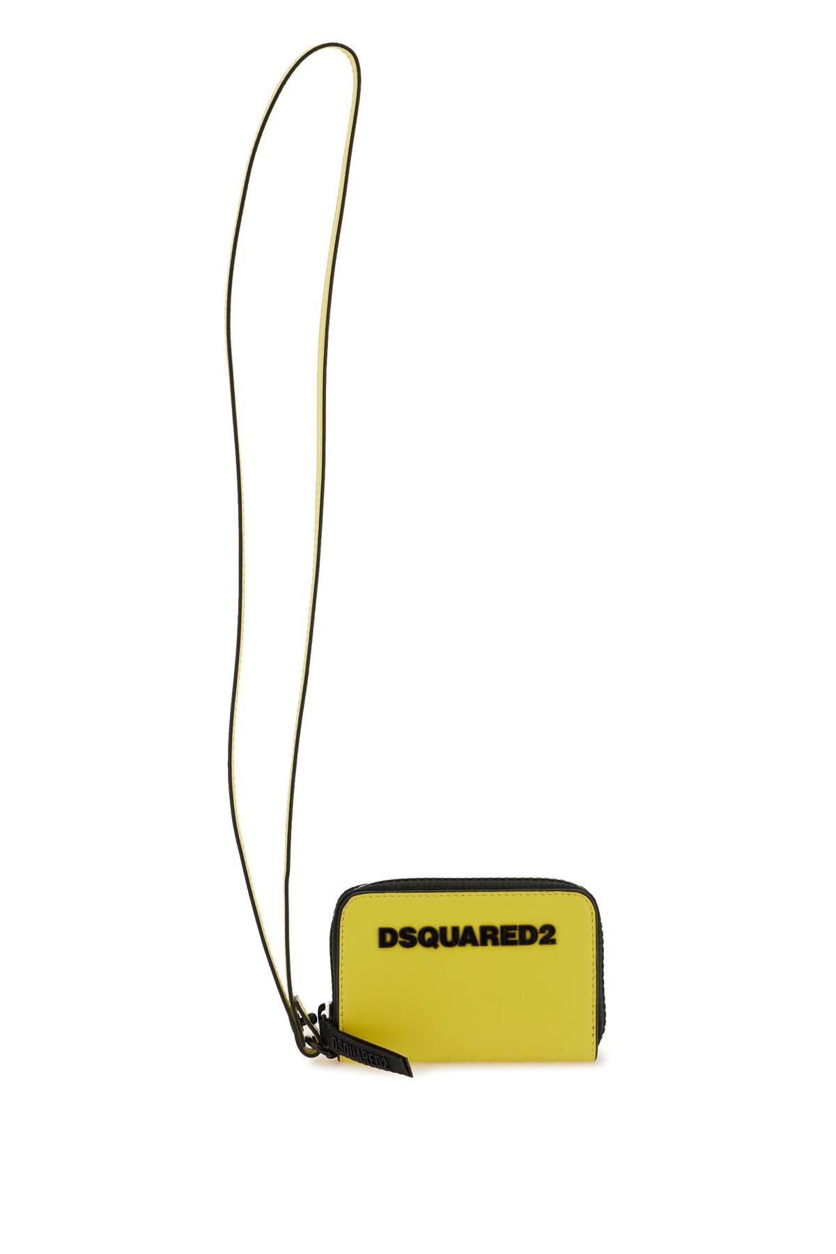 Shop Dsquared2 Wallet With Chain In Lime (yellow)