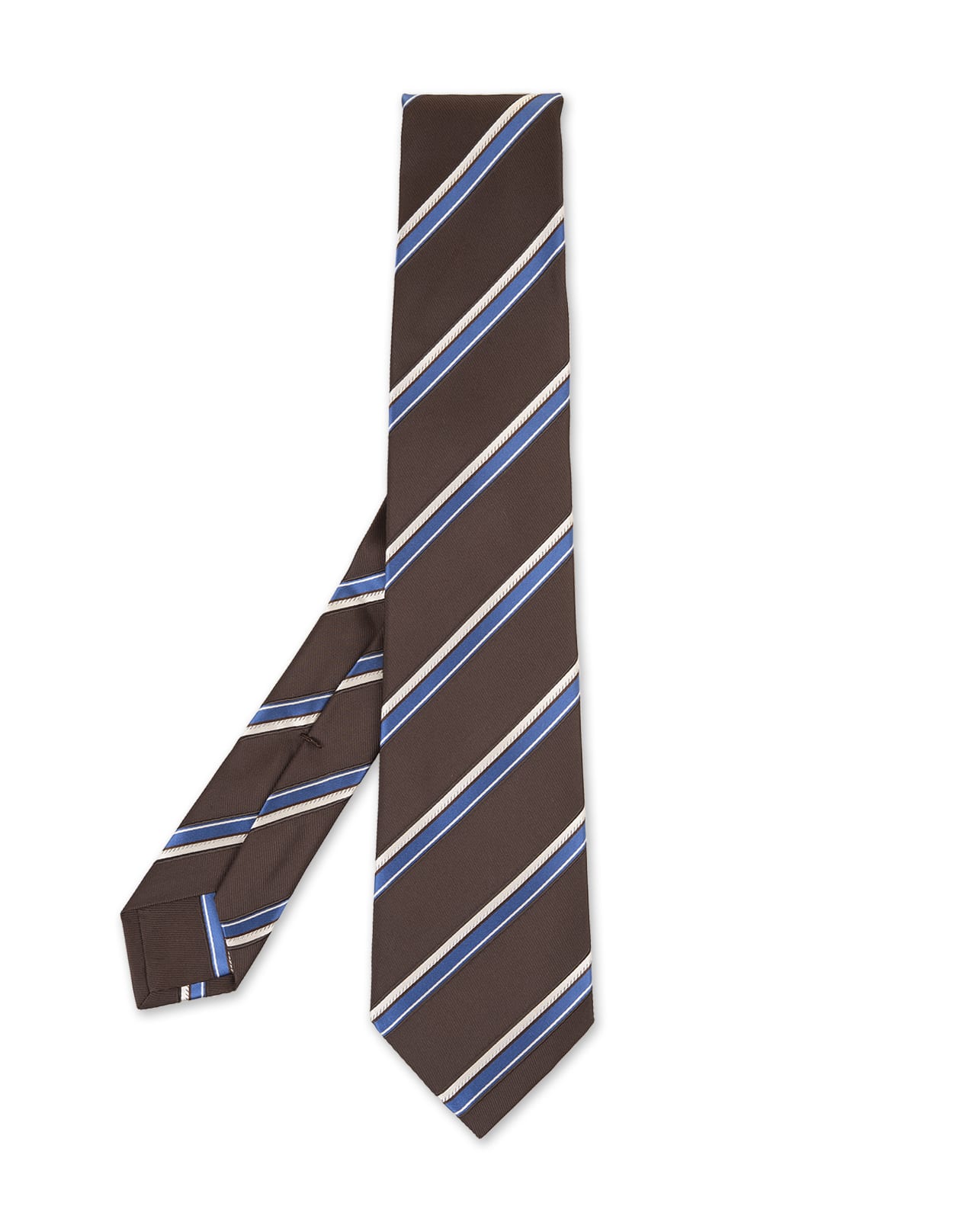Brown Tie With Striped Pattern