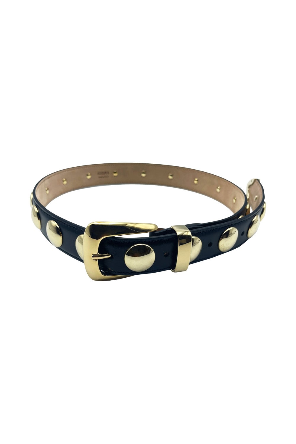Khaite Benny Studded Leather Belt In Black