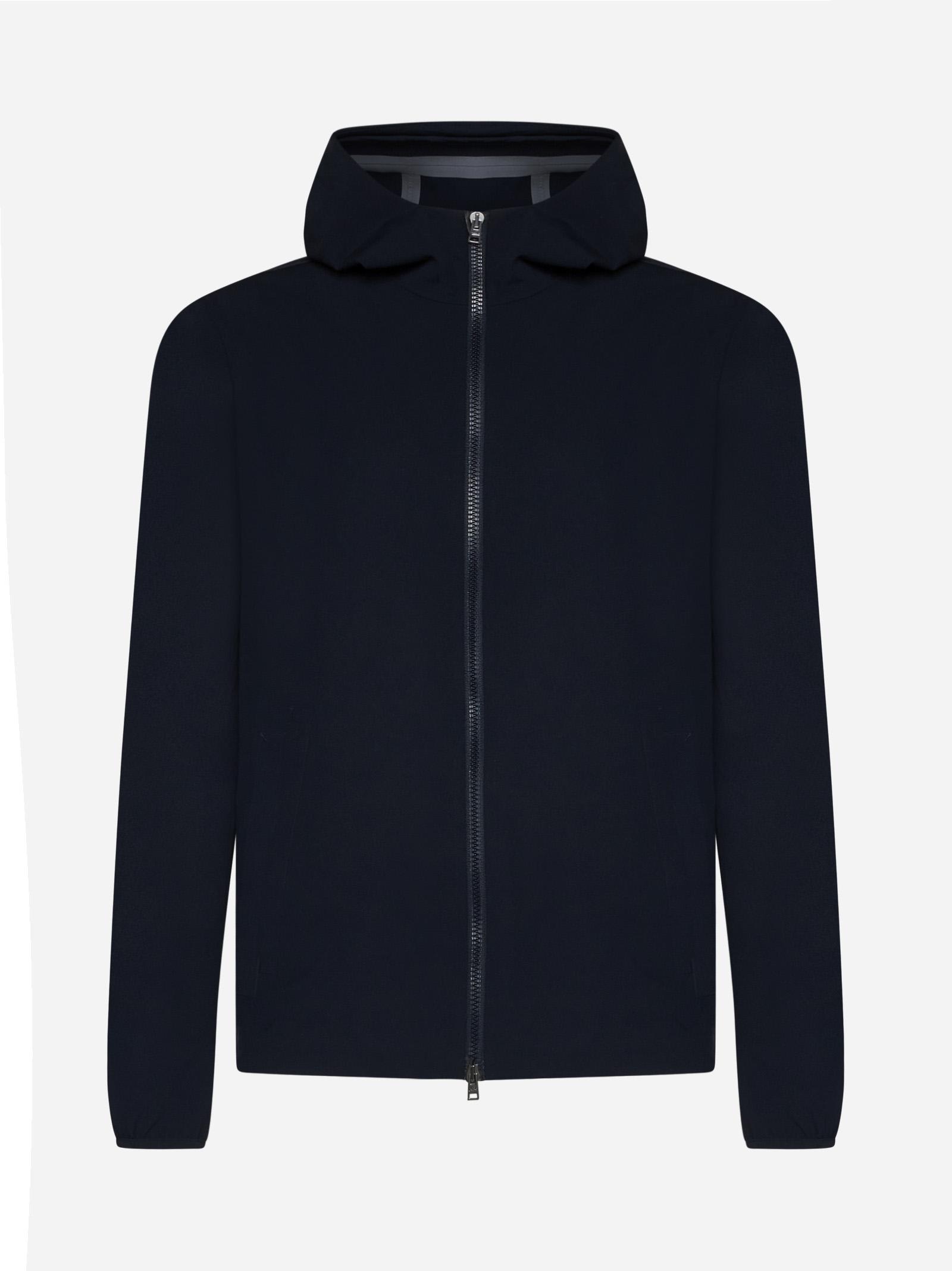 Shop Herno Hooded Nylon Jacket In Blue