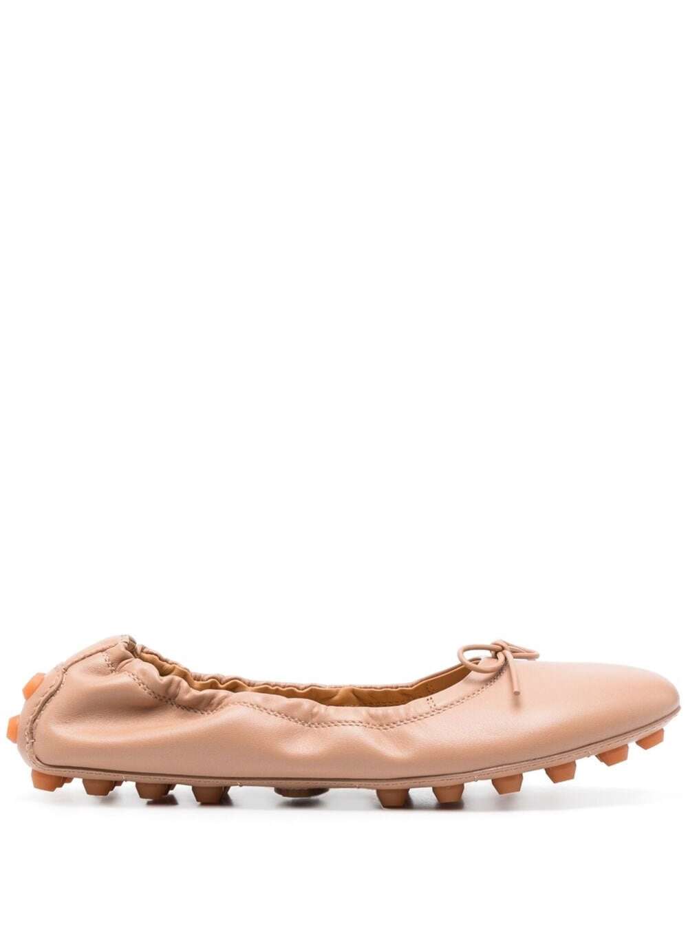 Shop Tod's Beige Gommino Ballerina Shoes In Leather Woman