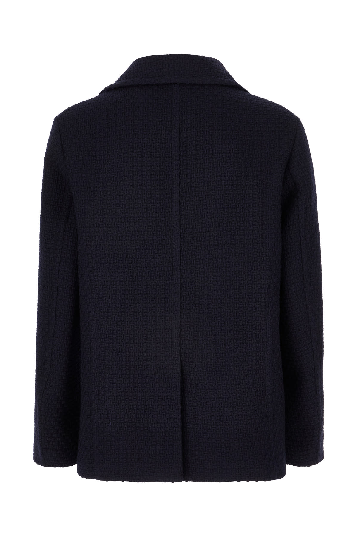 Etro Wool Coat With Lapels And Decorative Buttons In Blu Notte
