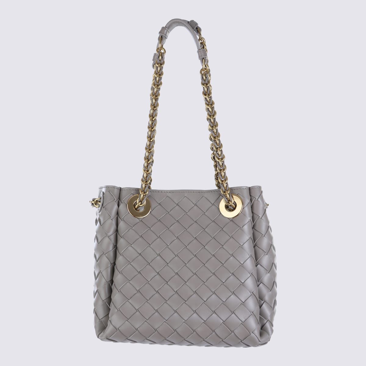 Bottega Veneta Grey Leather Parachute Small Satchel In Yellow