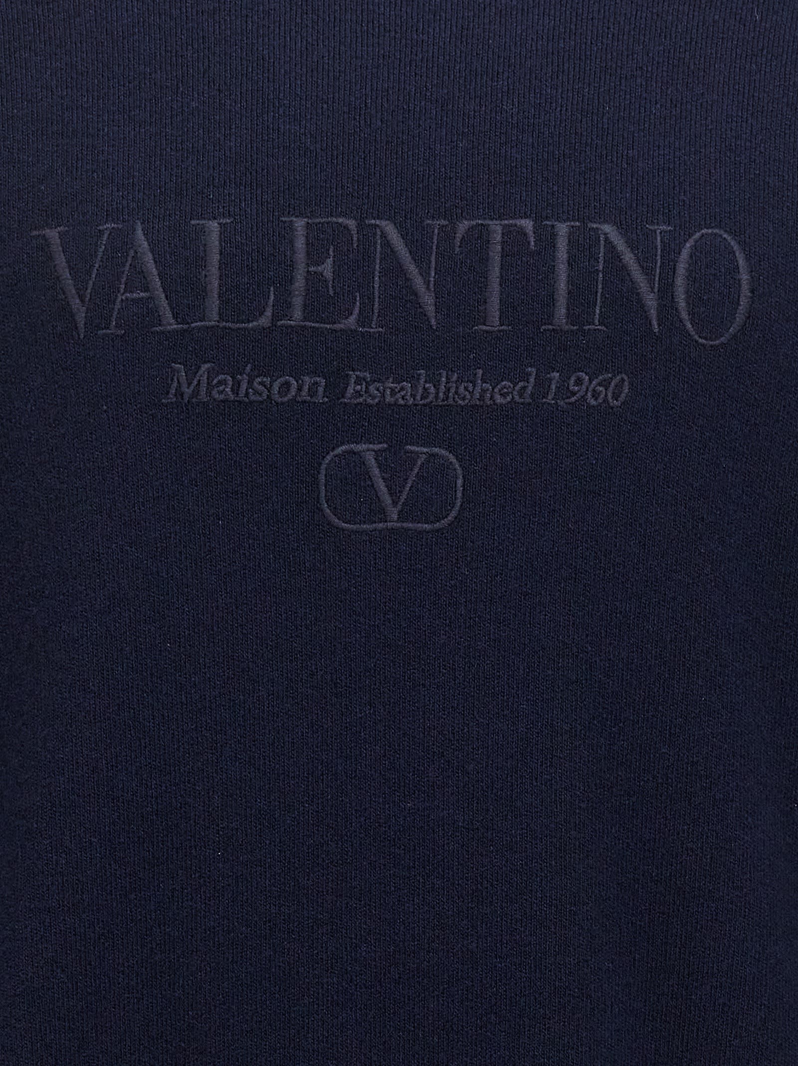 Shop Valentino Embroidery Sweater In Blue