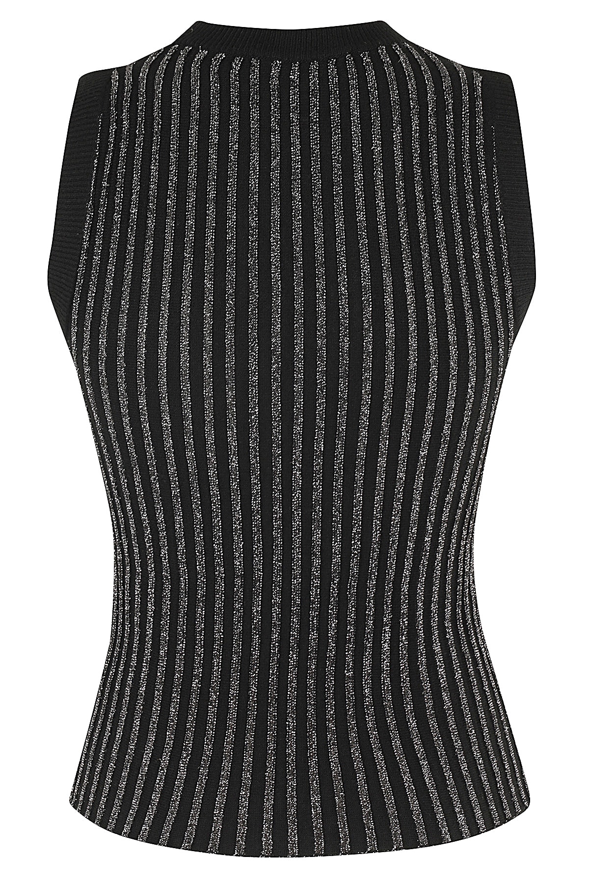 Shop Des Phemmes Rib Lurex Tank Top In Black