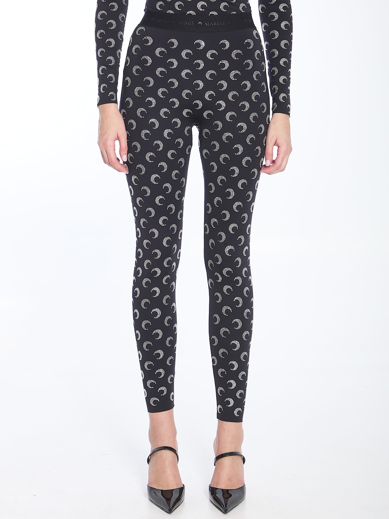 Moon Rhinestoned Leggings