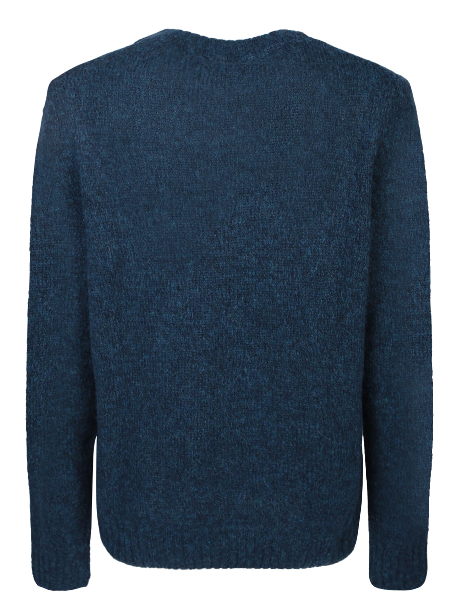 Shop Lardini Roundneck Blue Sweater In Beige