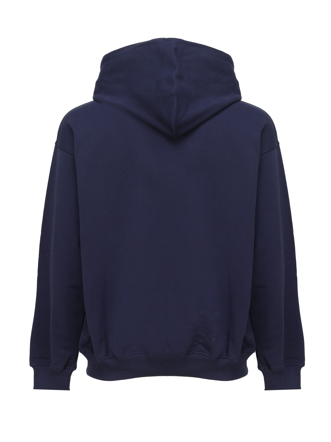 Shop Drôle De Monsieur Hoodie In Cotton With Drawstring Hood In Blue