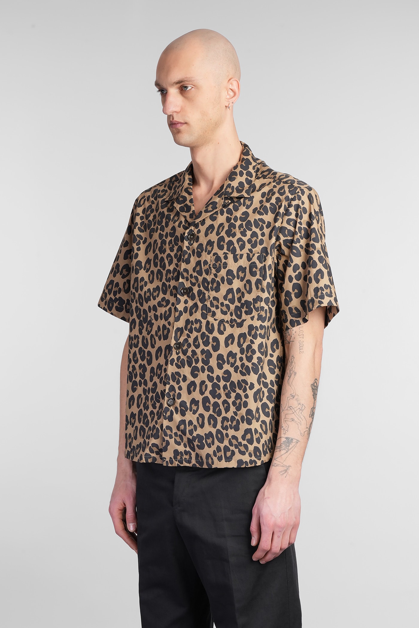 Aspesi Jarvis Shirt In Animalier Cotton In Animalier