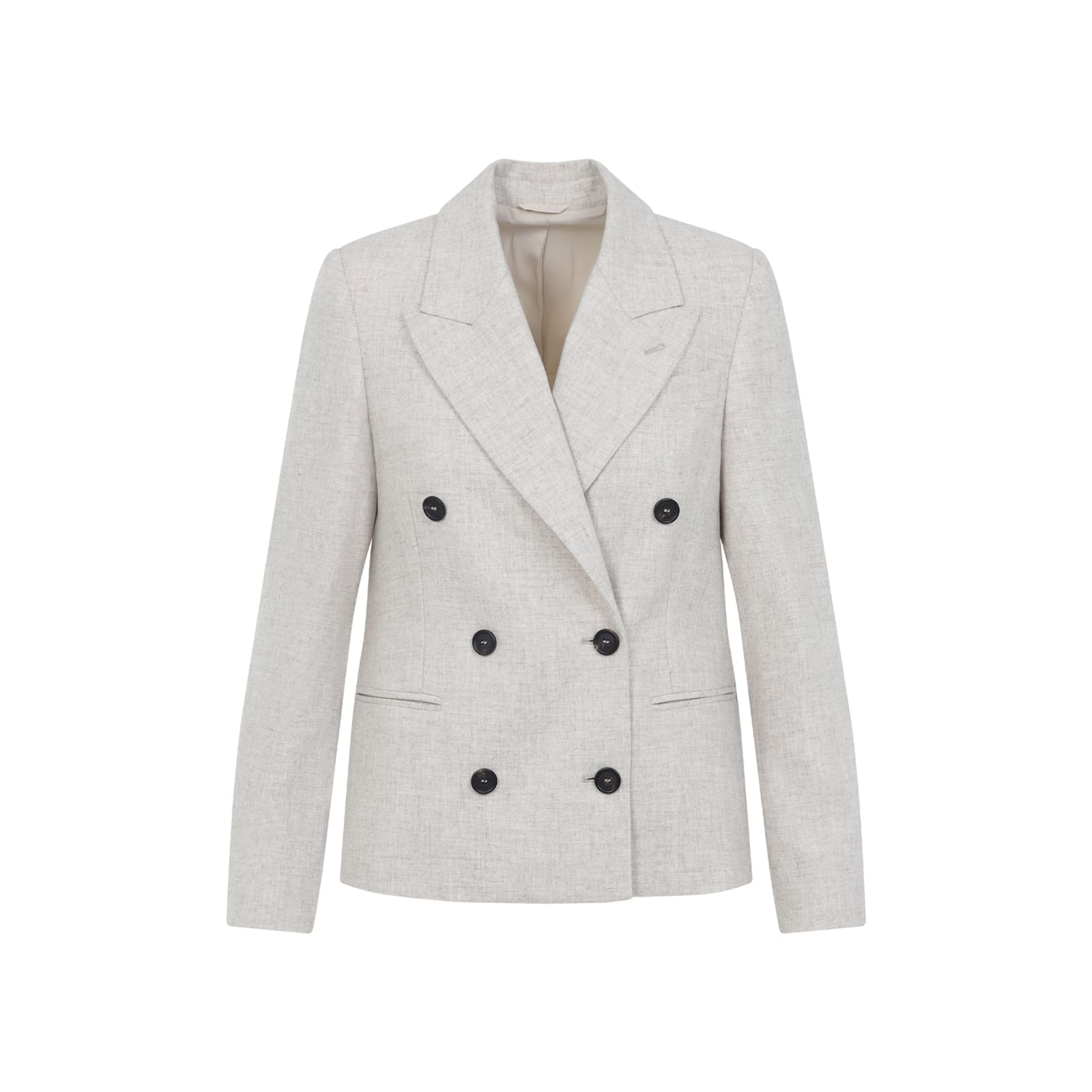 Brunello Cucinelli Double Breasted Wool And Cashmere Jacket In Green