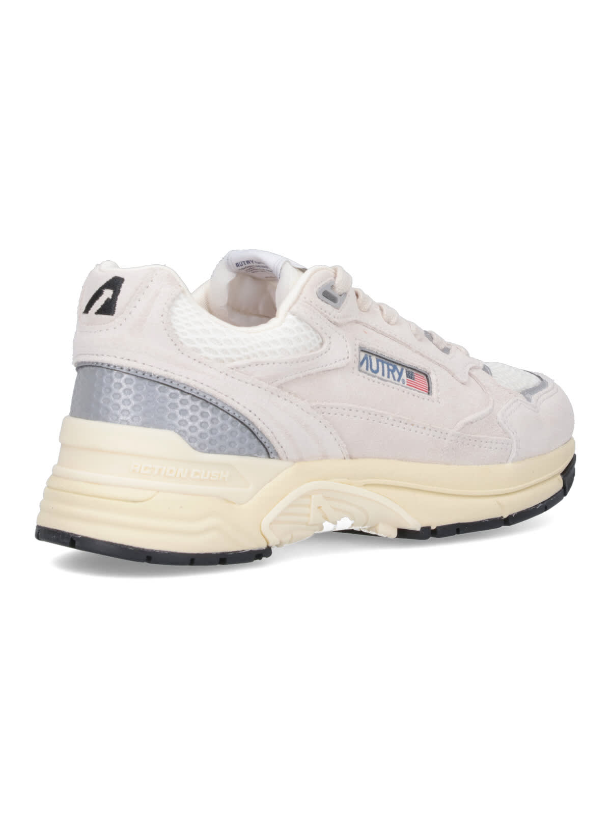 Autry Hyperway Mesh And Metallic Leather-trimmed Suede Sneakers In White