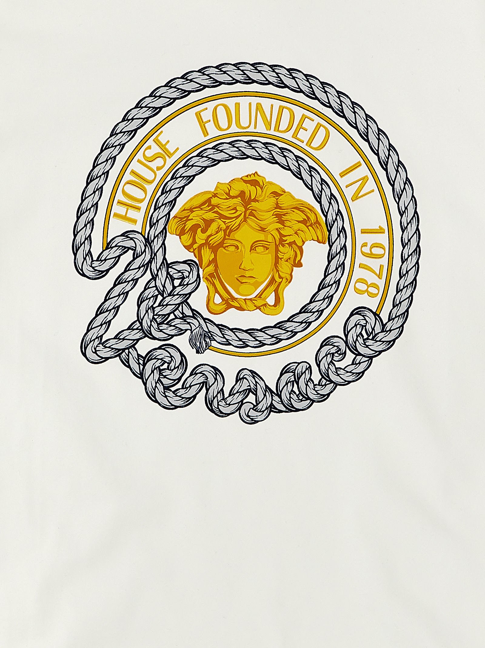 Shop Versace Logo Print T-shirt In Bianco
