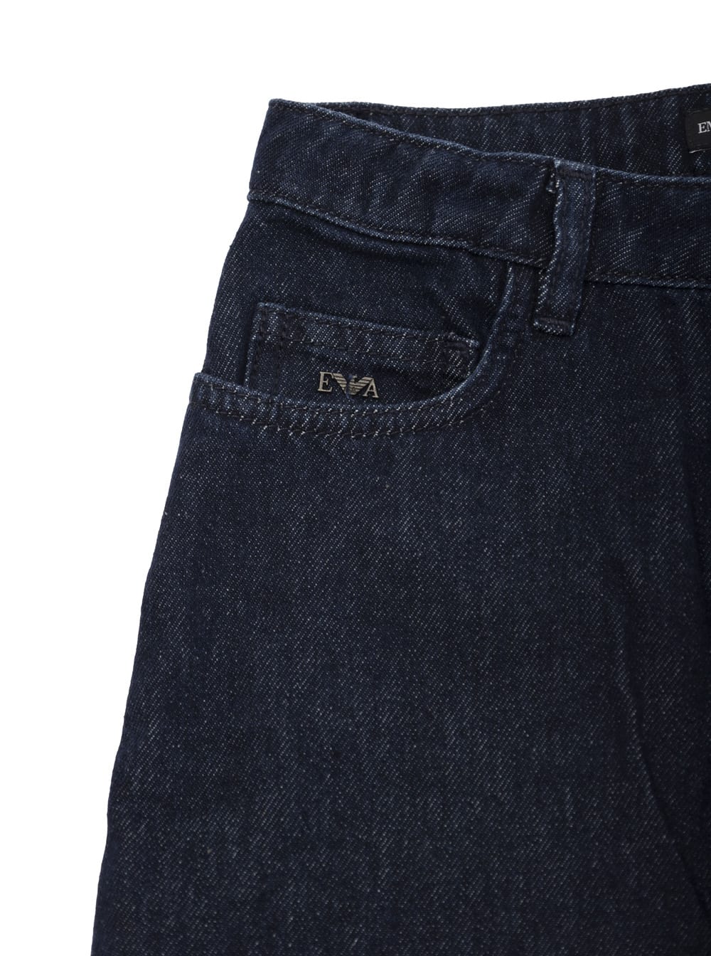 EMPORIO ARMANI BLUE FIVE-POCKET JEANS WITH LOGO DETAIL IN DENIM BOY 