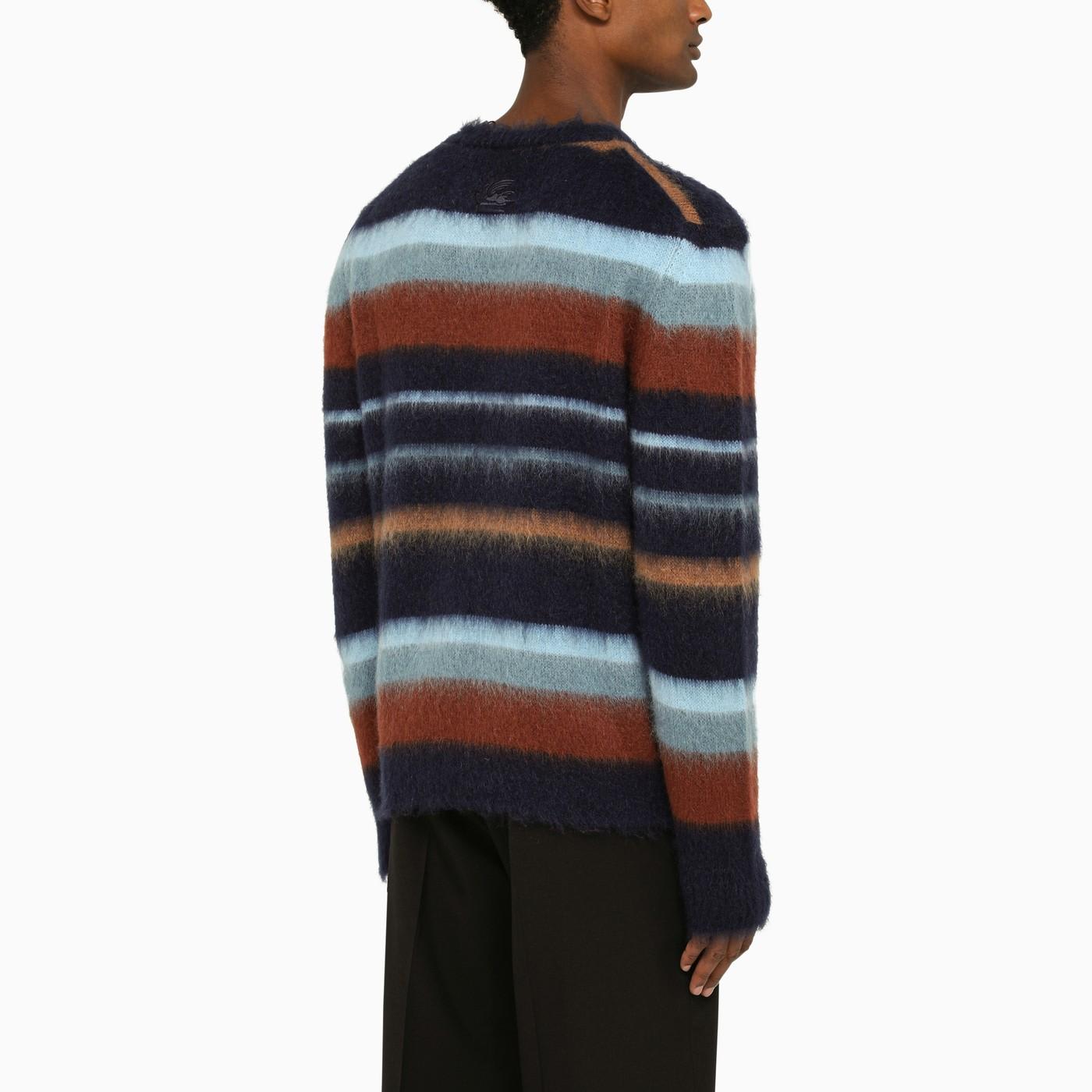 Shop Etro Striped Crew-neck Sweater In Wool In Multicolour
