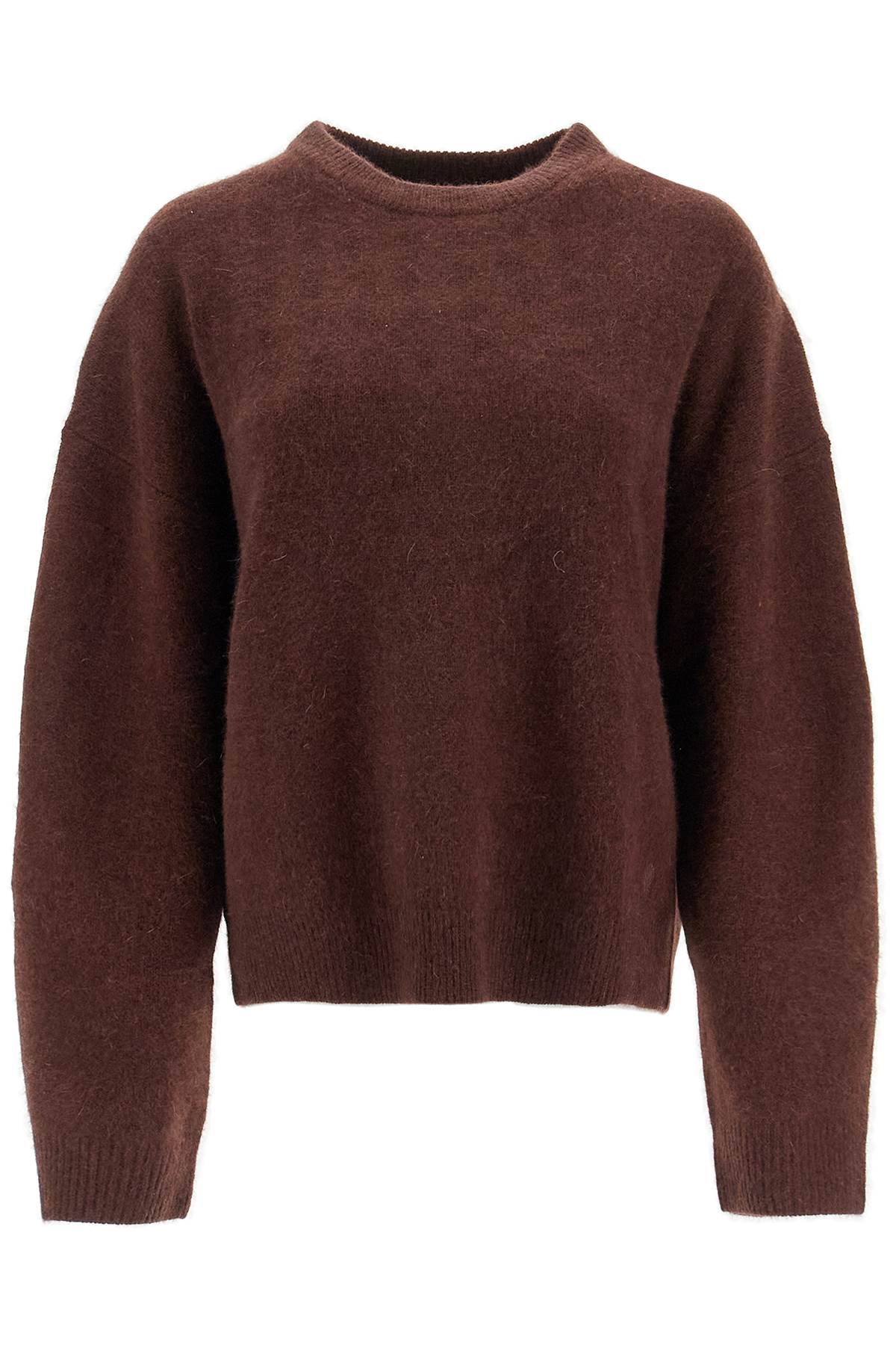 Shop Loulou Studio In Wool And Yak Blend Pullover Sweater In Choco (brown)