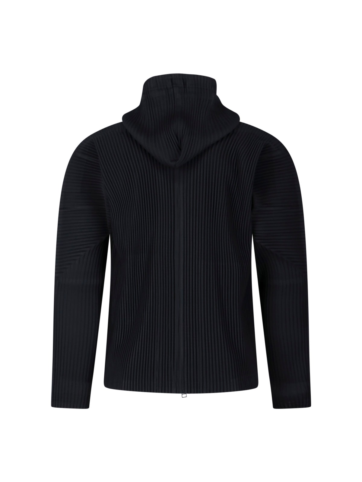 Issey Miyake Homme Plisse  Mens Monthly Colours April Pleated Zip-up Hoodie In Black